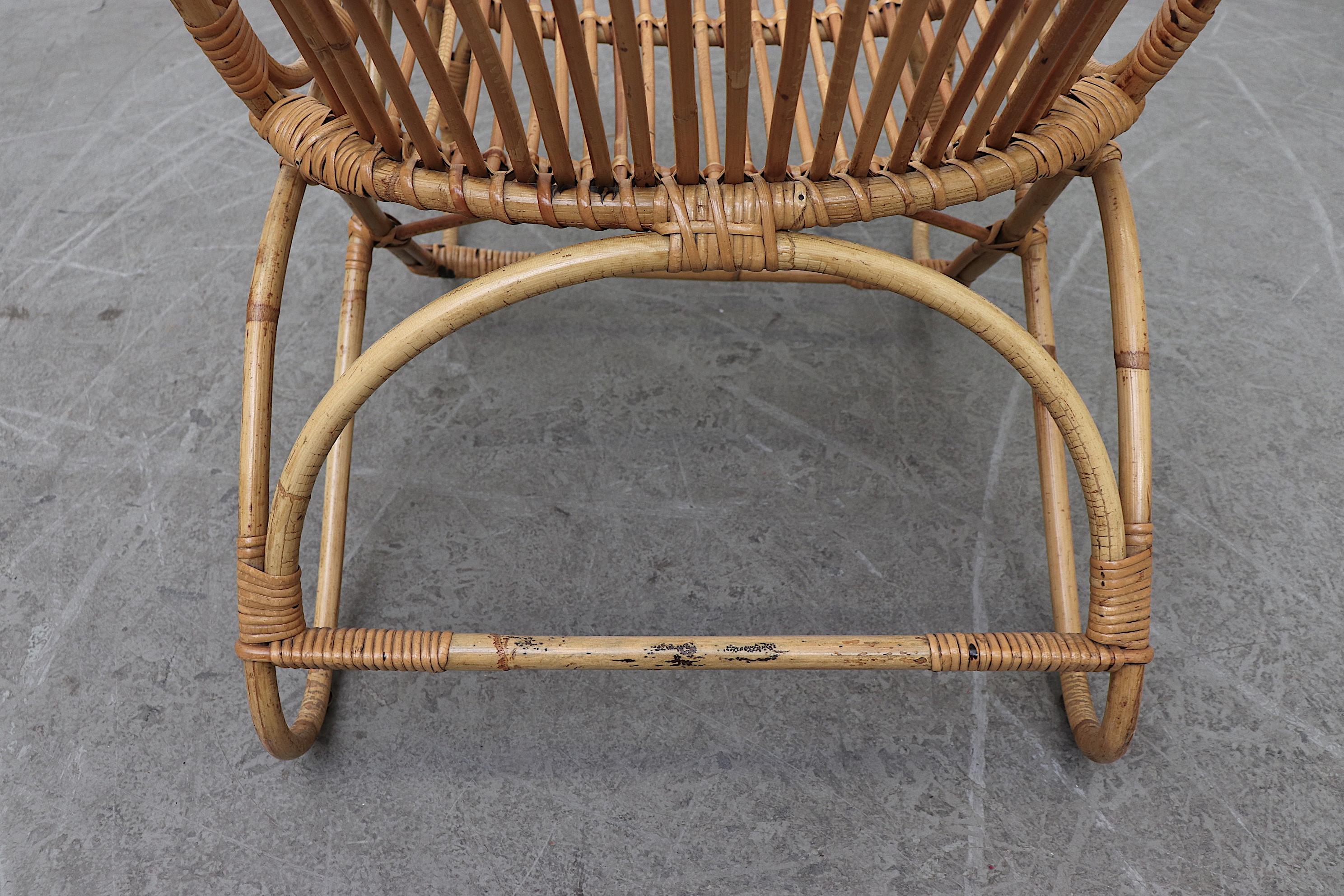 Mid-Century Franco Albini Style Bamboo Lounge Chair 1