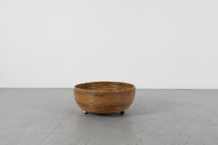 Vaso rotante in bambù di metà secolo in stile Franco Albini