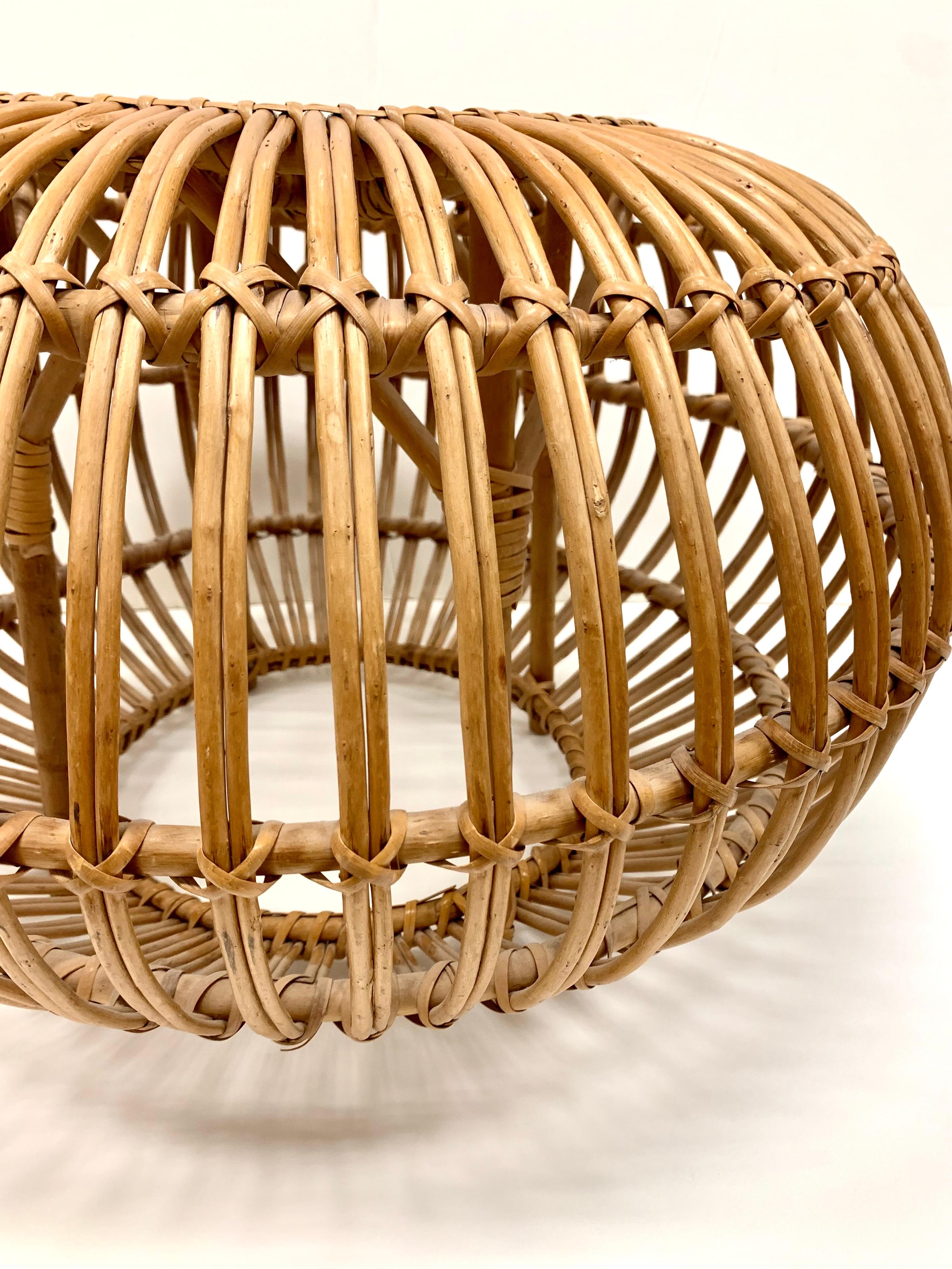 rattan ottoman round