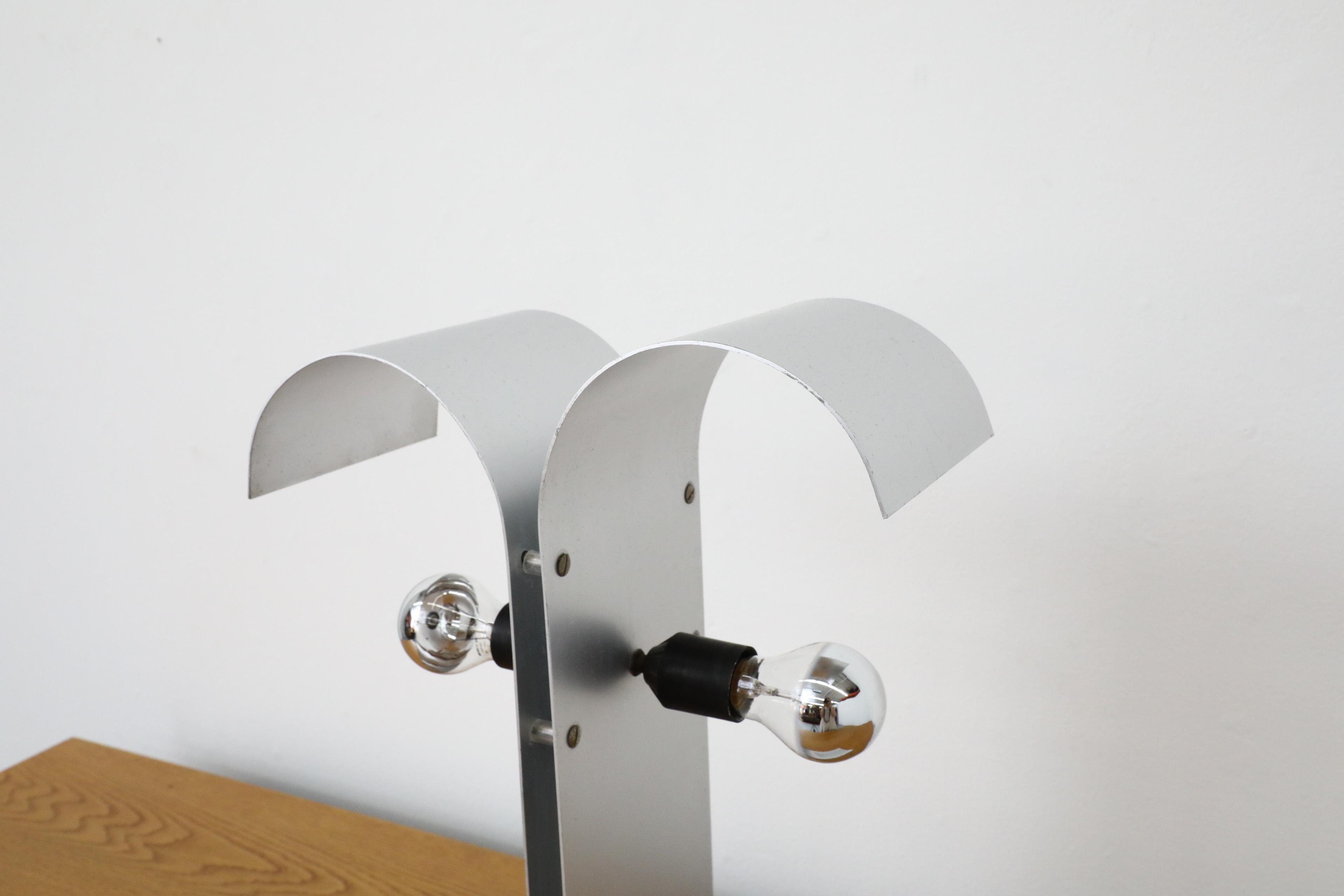 Mid-Century Francois Monnet Inspired Bent Sheet Metal Double Sided Table Lamp 4