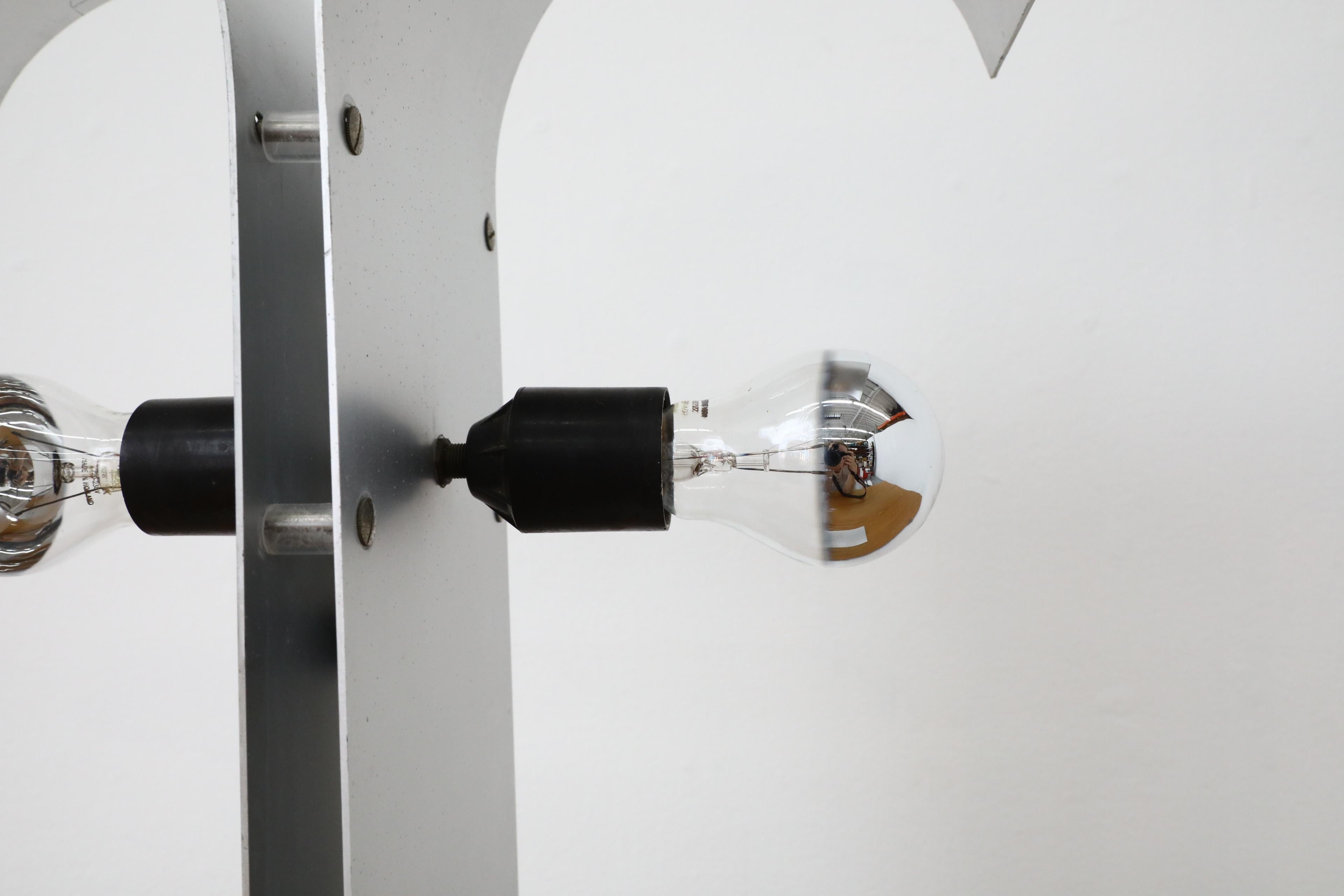 Mid-Century Francois Monnet Inspired Bent Sheet Metal Double Sided Table Lamp 5