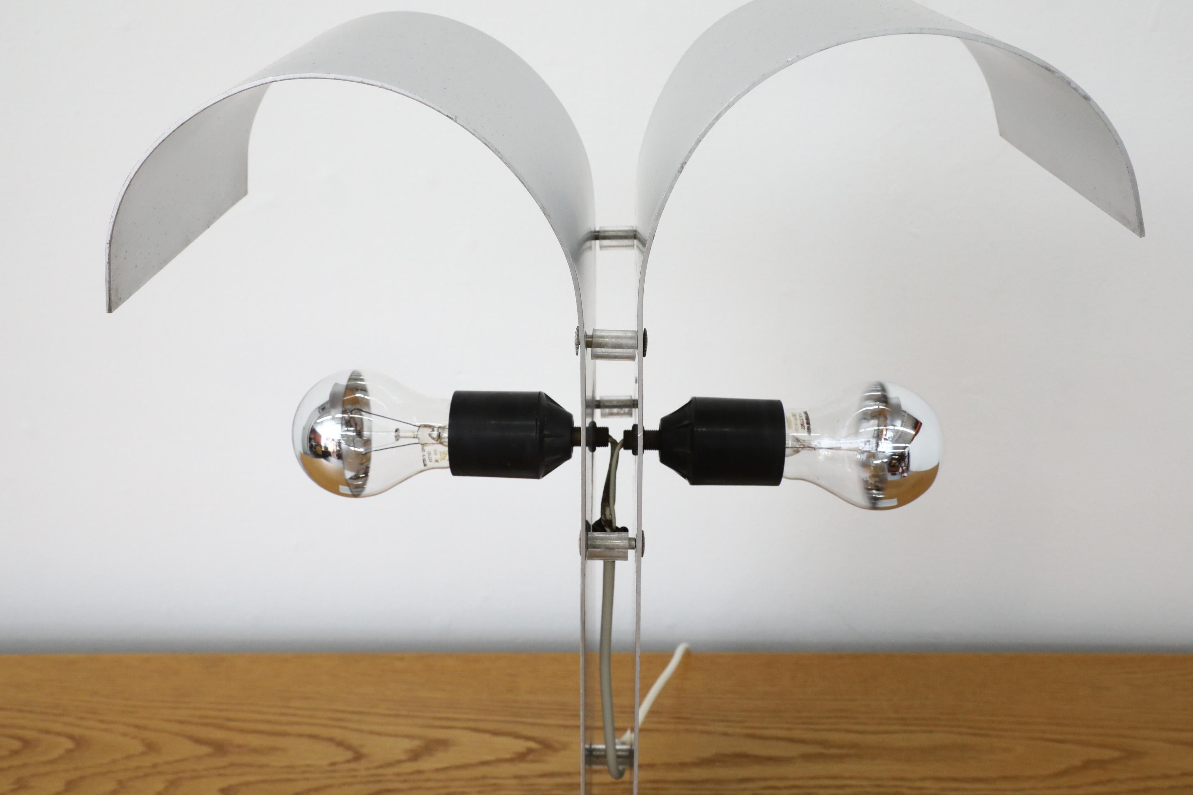Mid-Century Francois Monnet Inspired Bent Sheet Metal Double Sided Table Lamp 6