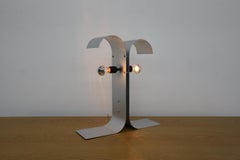 Mid-Century Francois Monnet Inspired Bent Sheet Metal Double Sided Table Lamp