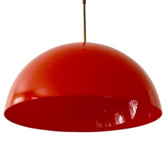 Midcentury Frank Bentler Red Acrylic Pendant