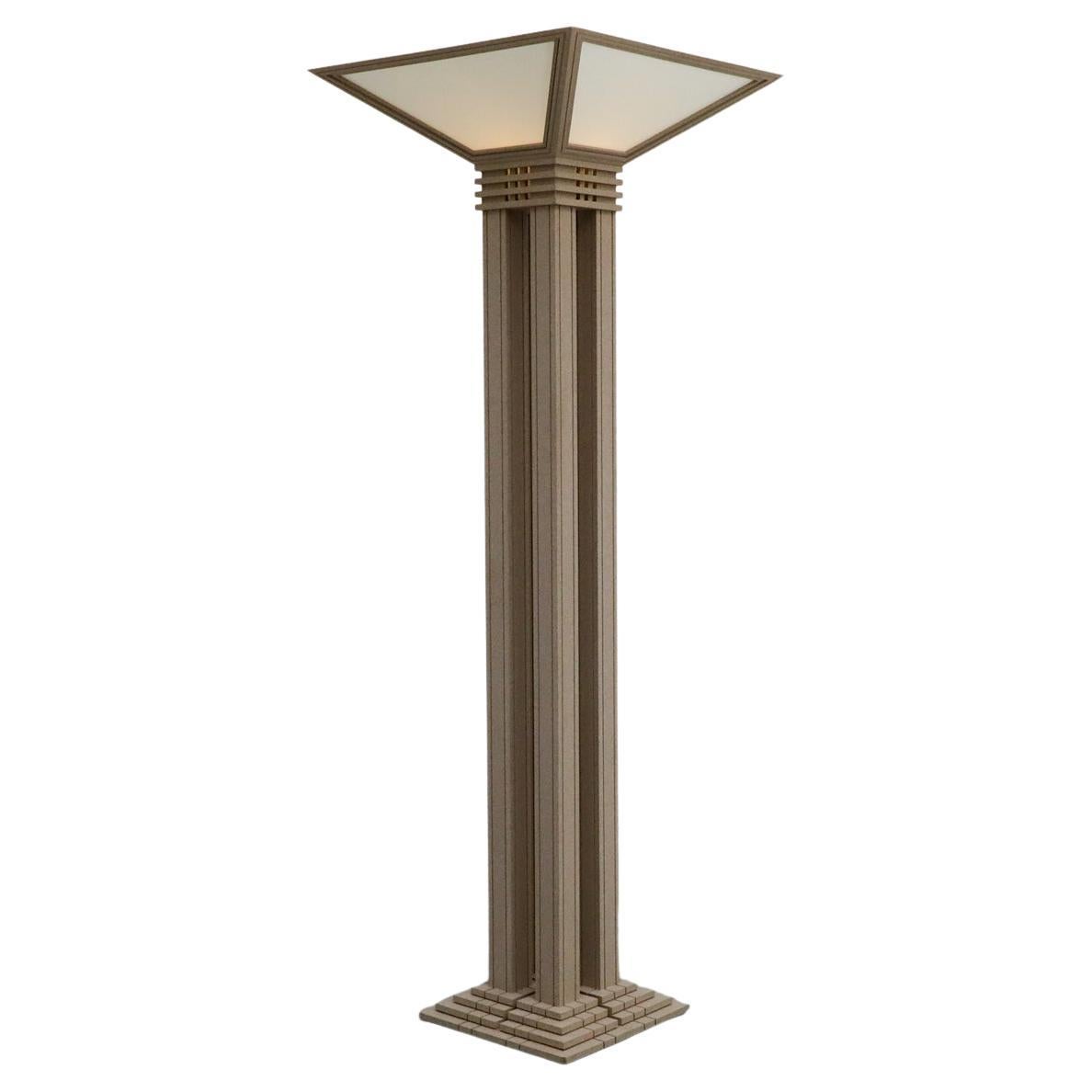 Mid-Century Frank Lloyd Wright Inspired Torchiere Floor Lamps