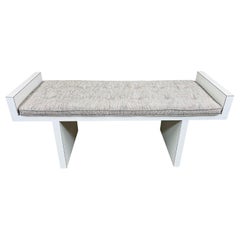 Banco H de mediados de siglo estilo Frank Lloyd Wright en laminado blanco para ventana o entrada