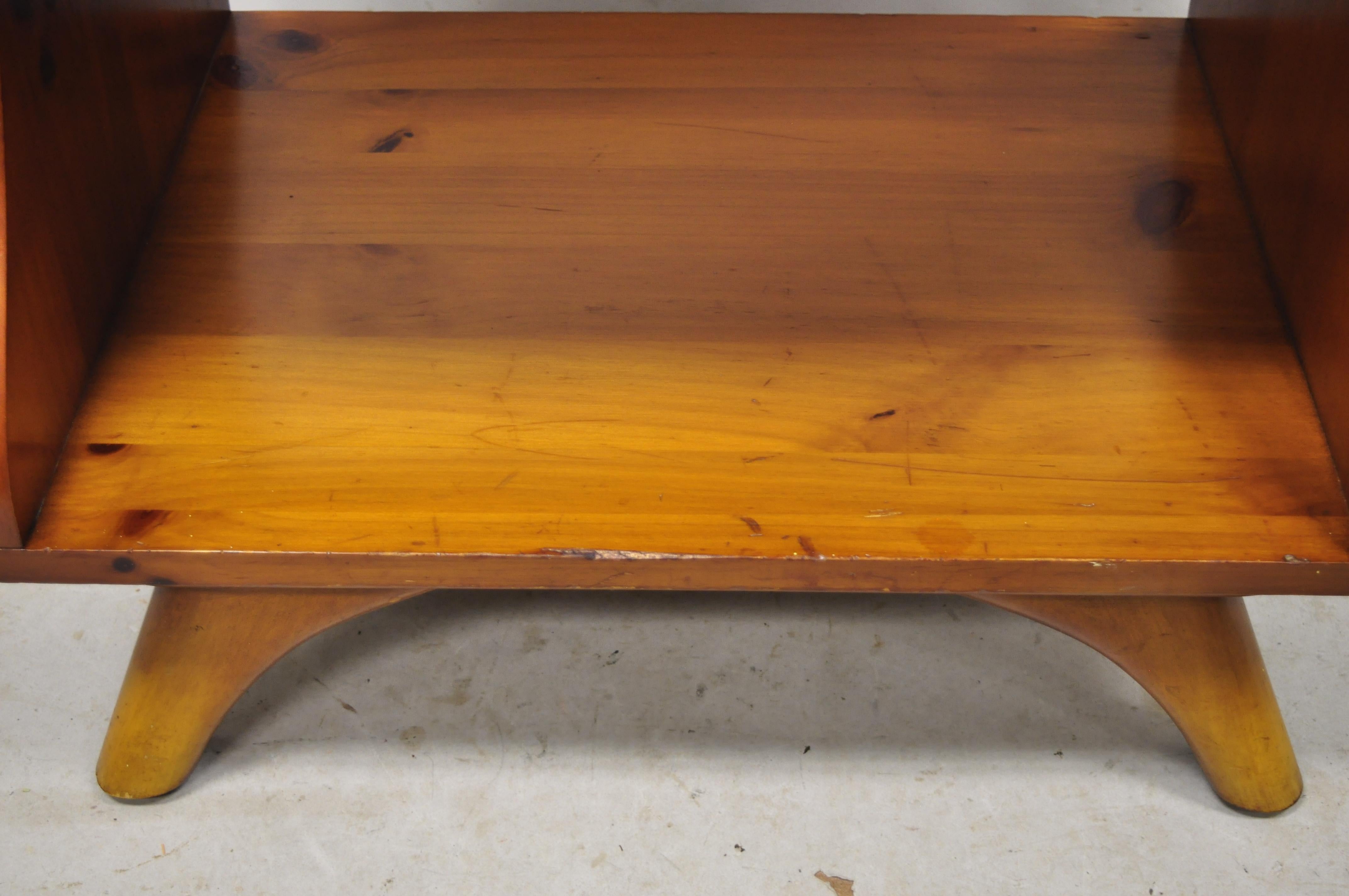 Midcentury Franklin Shockey Sculptured Pine One-Drawer Nightstand Bedside Table 2