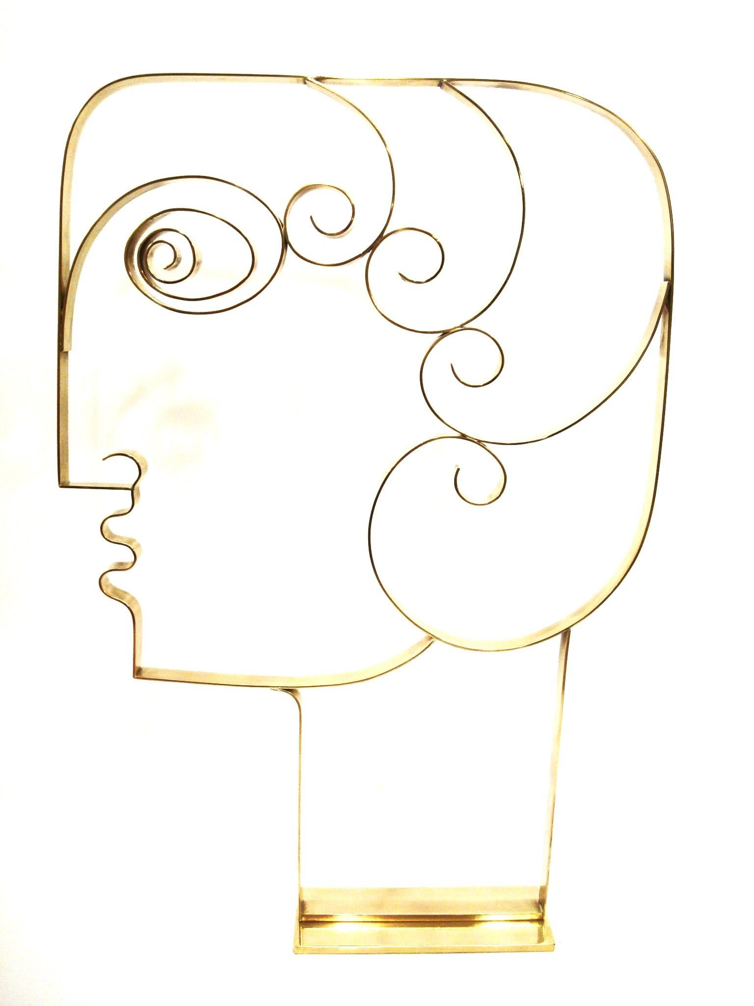 Mid Century Franz Hagenauer Male Bust Head Sculpture Profile - Austria c 1970´s
Made by Werkstätte Hagenauer
Austria, c. 1970 , brass