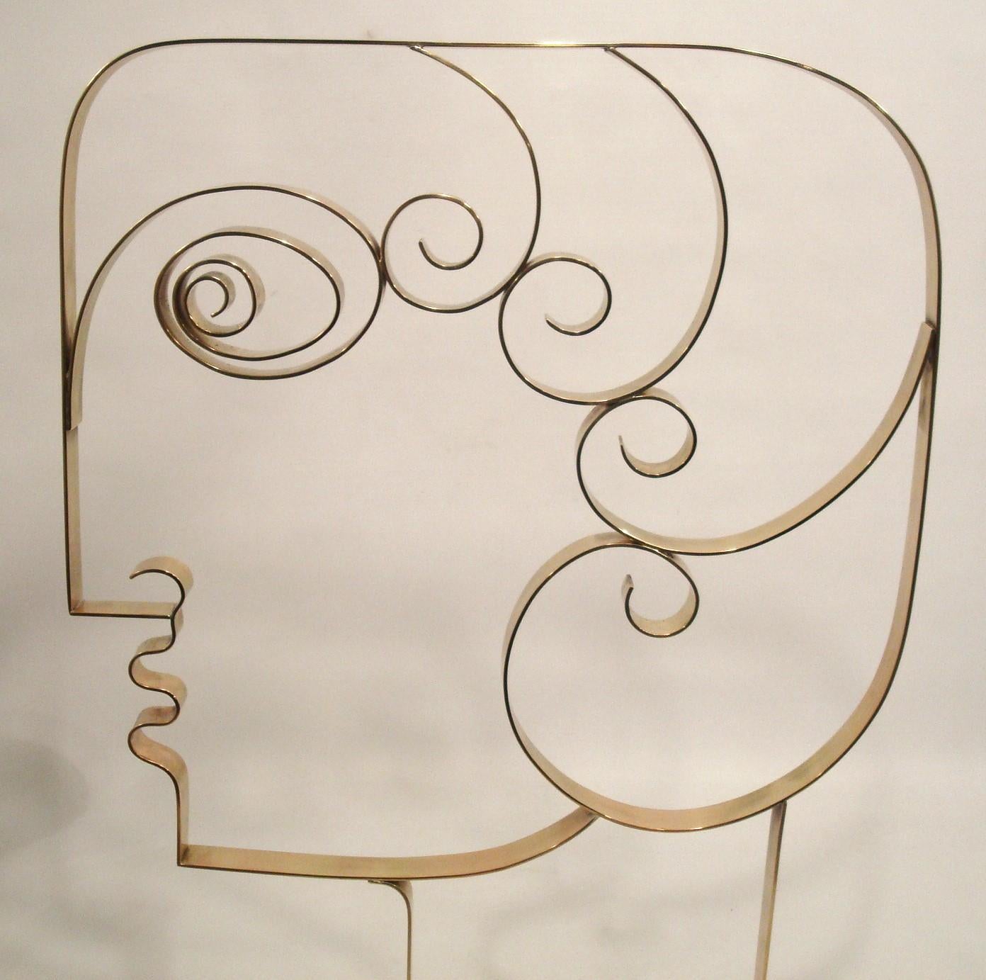Austrian Mid Century Franz Hagenauer Male Bust Head Sculpture Profile - Austria c 1970´s For Sale