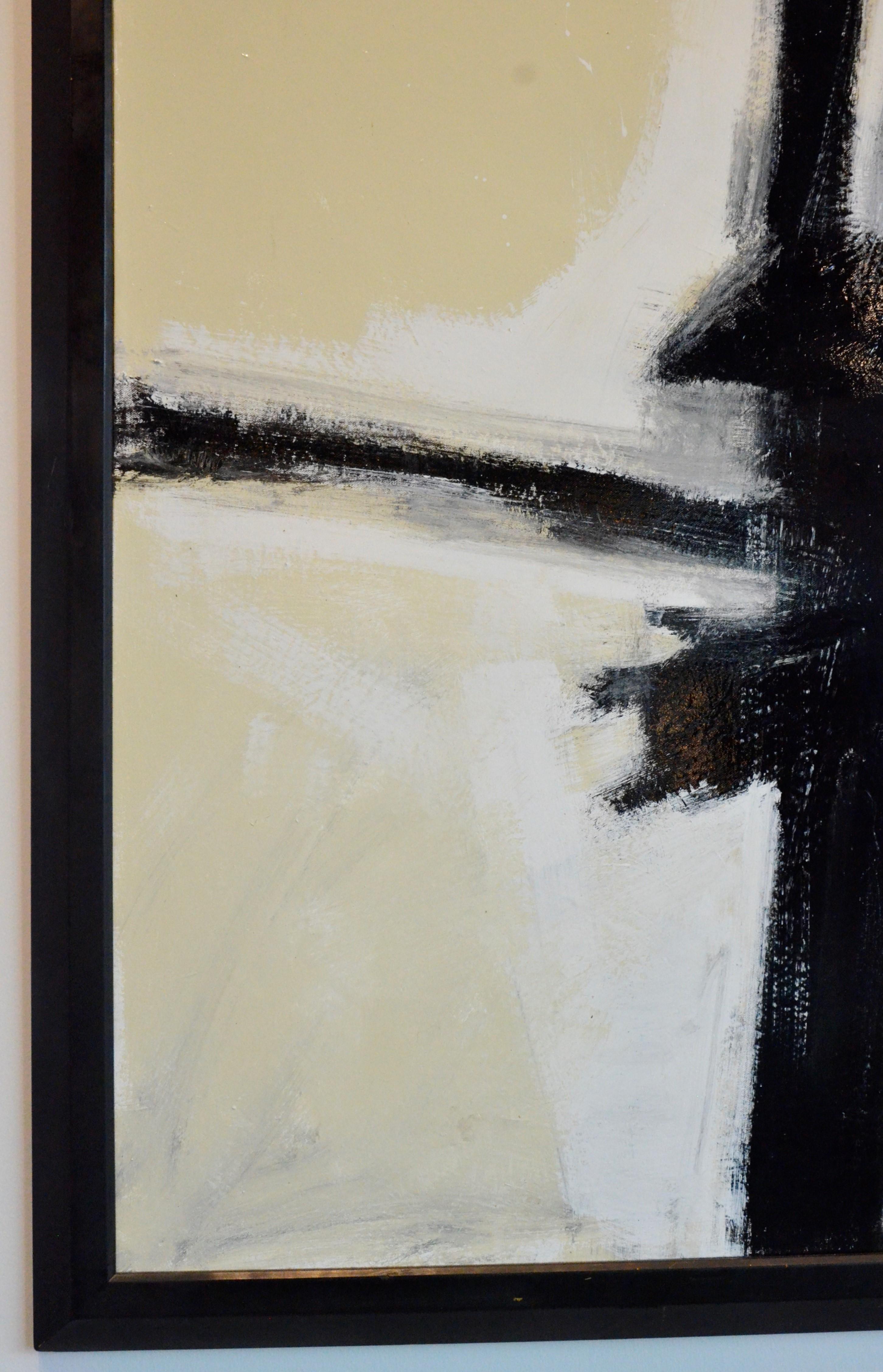 Franz Kline Style Abstract Expressionist Painting in White, Gray and Black For Sale 3