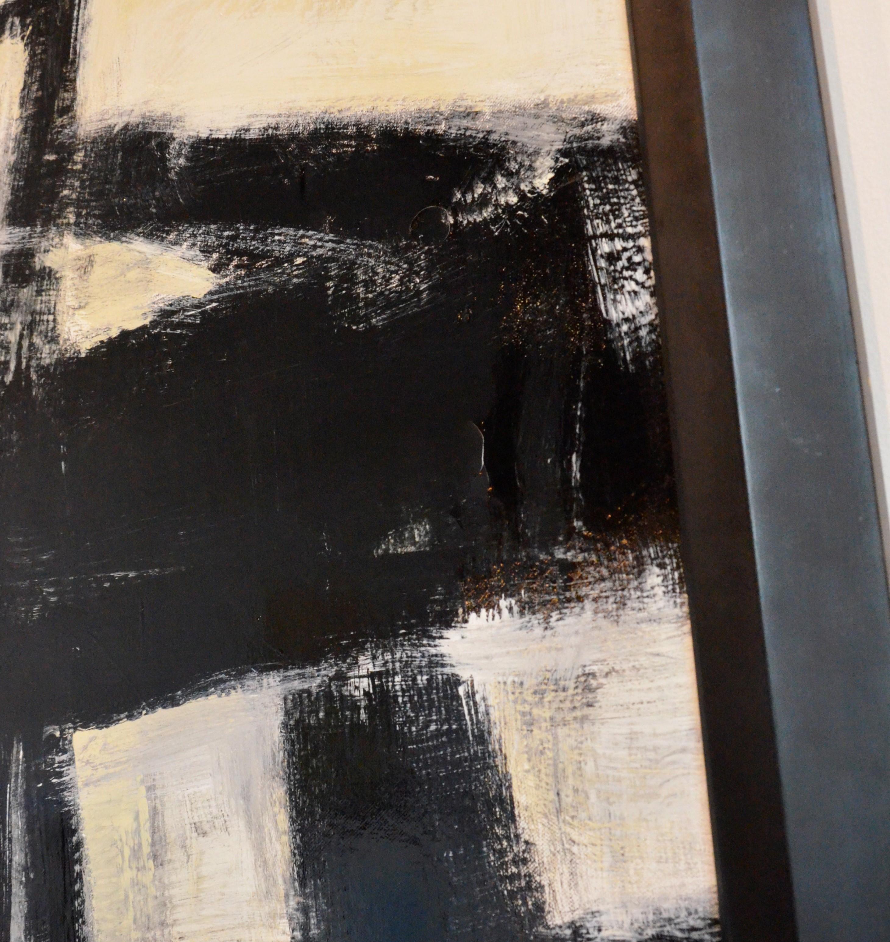 Painted Franz Kline Style Abstract Expressionist Painting in White, Gray and Black For Sale