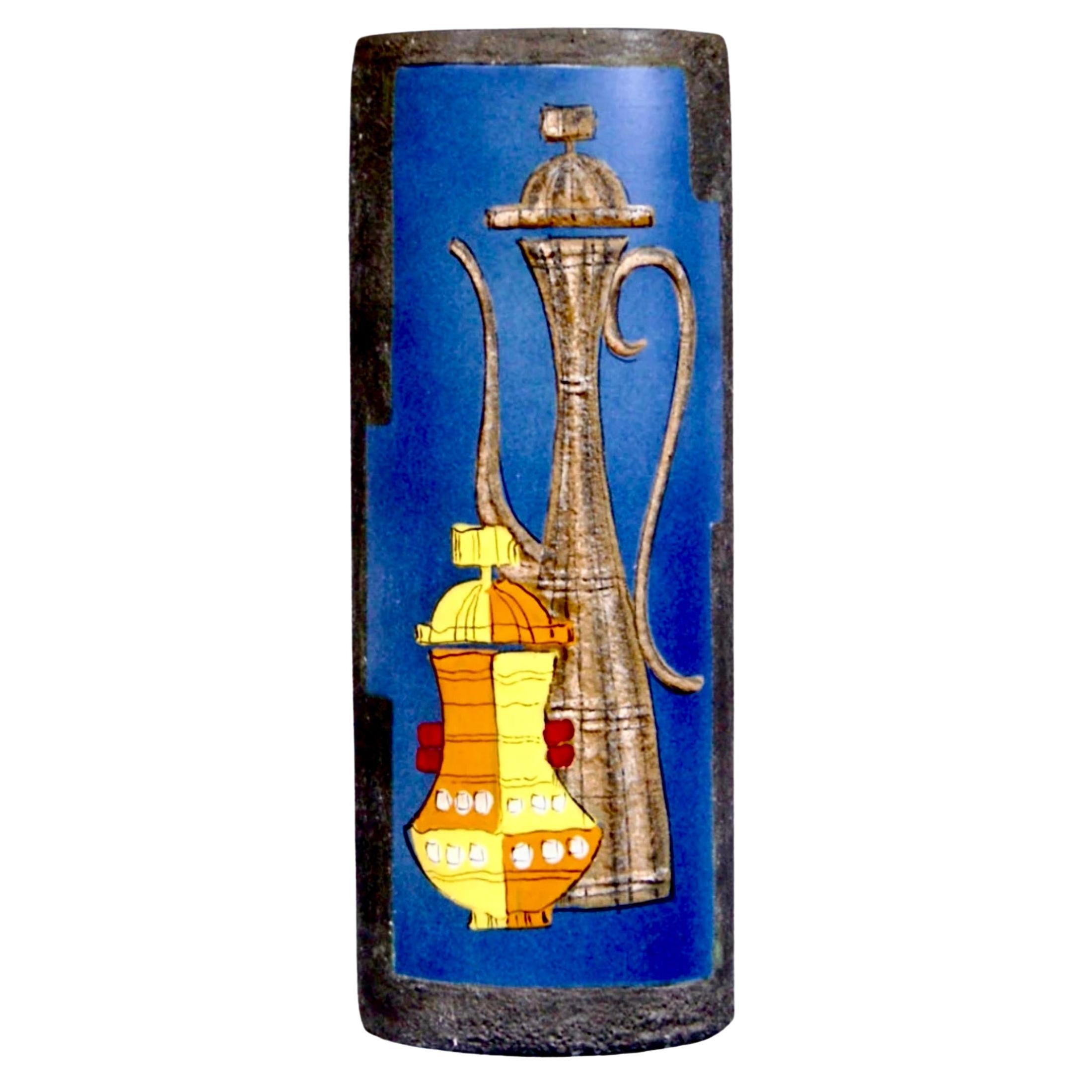 Signed Deruta Pottery Hand Painted Ceramic Pedestal Sculpture Stand