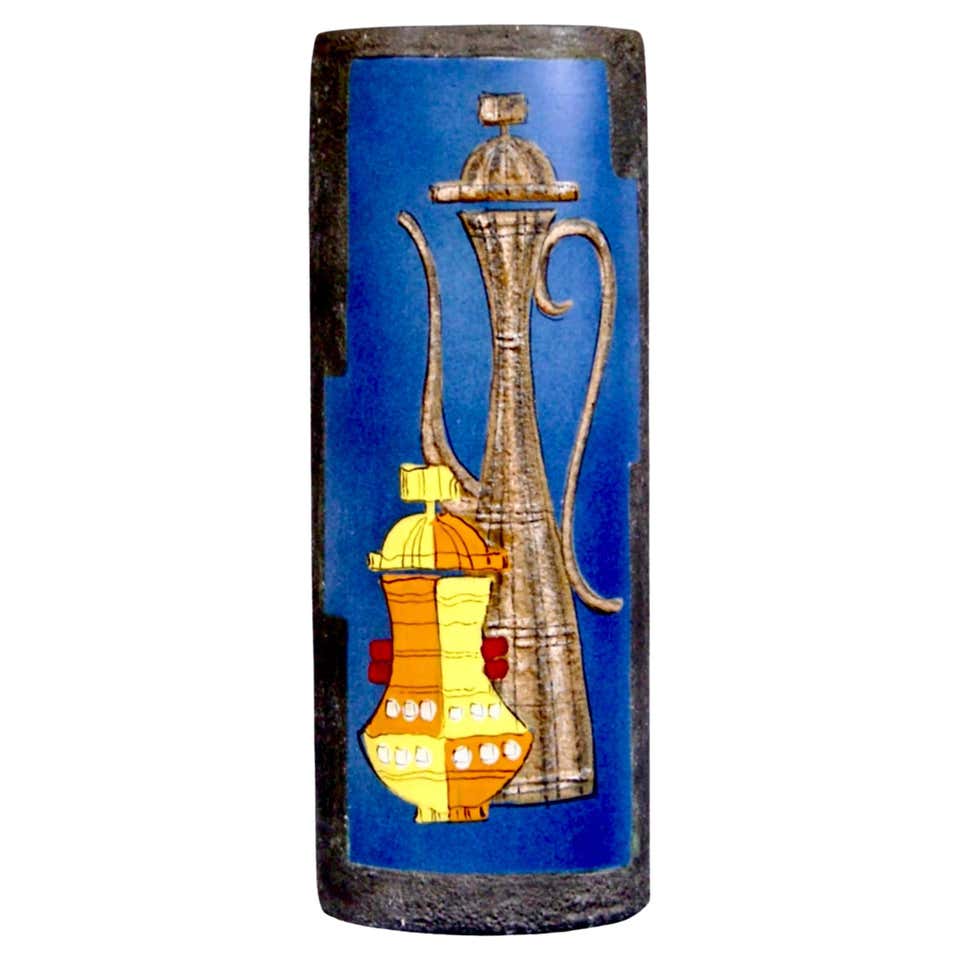 Signed Deruta Pottery Hand Painted Ceramic Pedestal Sculpture Stand