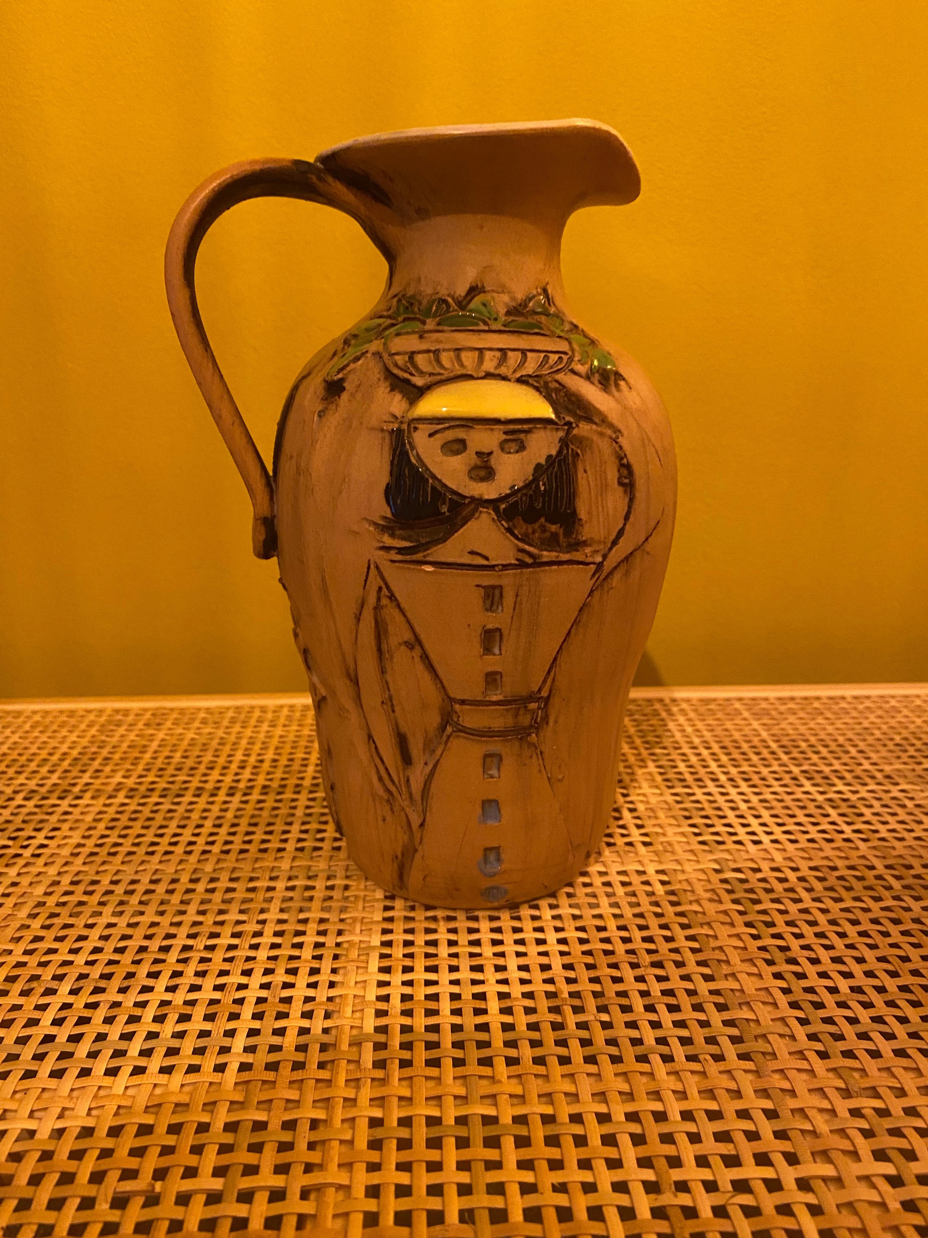 Dipinto a mano Vaso di metà secolo Fratelli Fanciullacci Italia in vendita