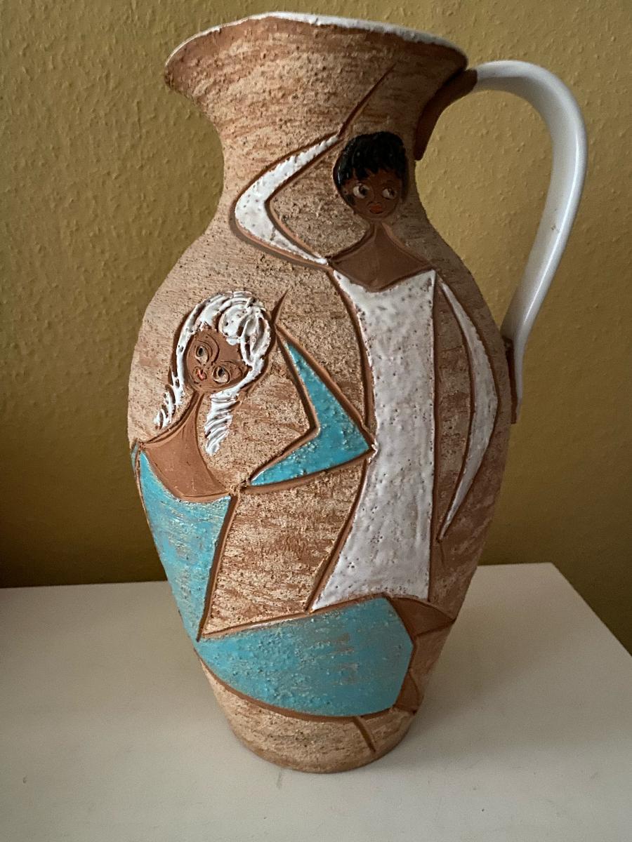 Dipinto a mano Vaso di metà secolo Fratelli Fanciullacci Italia in vendita