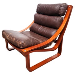 Vintage Mid-century Fred Lowen Tessa Leather Armchair