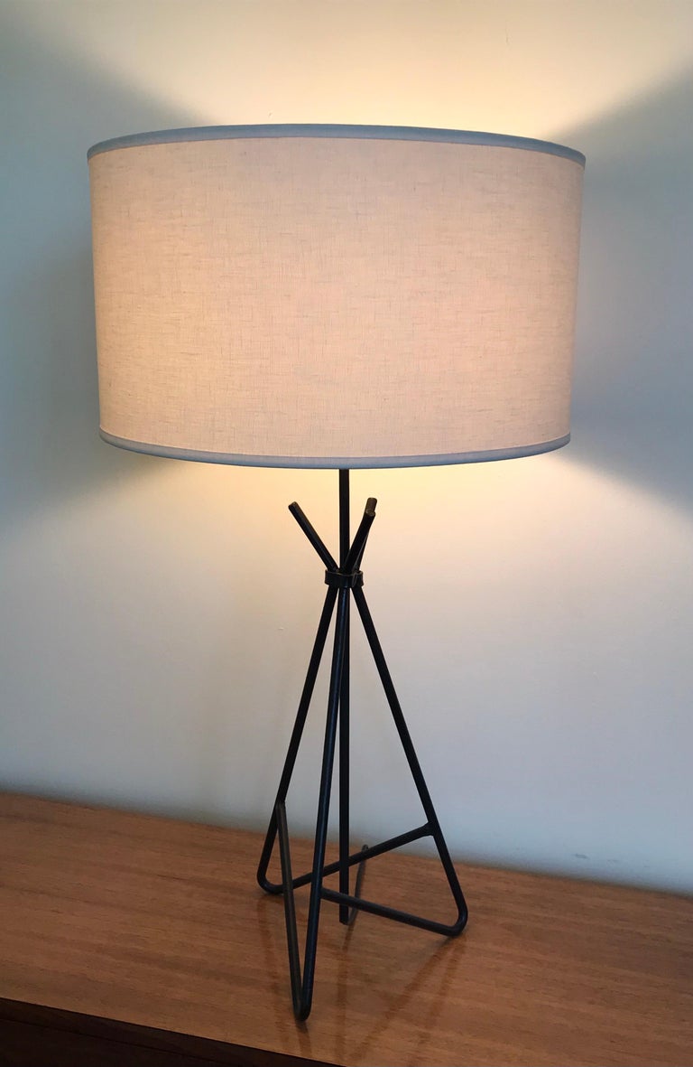 Mid Century Frederic Weinberg Black Wrought Iron Table Lamp, 1950s For Sale  at 1stDibs | black wrought iron table lamps, frederick weinberg lamp, black  iron table lamp