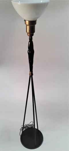 Mid-Century Frederic Weinberg Floor Lamp Mask Man Ray Tiki