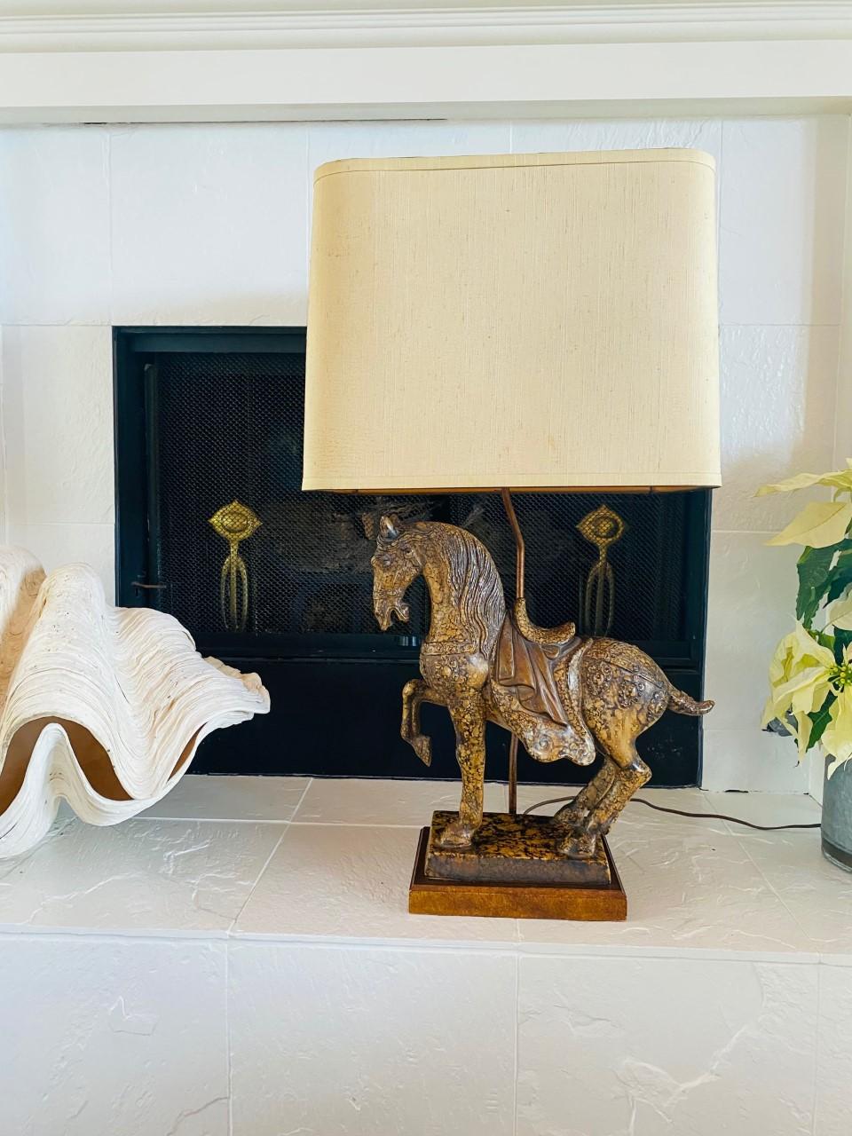 Frederick Cooper Tang Dynasty Pferd Tischlampe Mitte des Jahrhunderts im Angebot 6