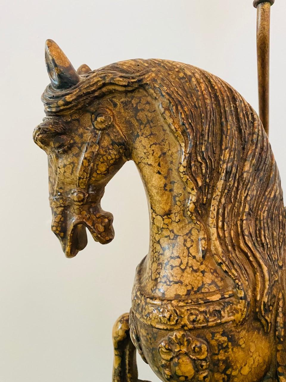 American Mid-Century Frederick Cooper Tang Dynasty Horse Table Lamp For Sale