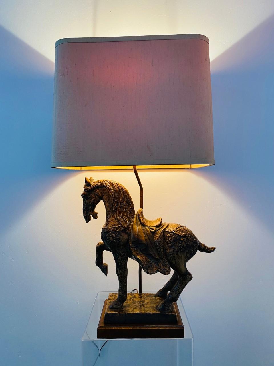 Mid-20th Century Mid-Century Frederick Cooper Tang Dynasty Horse Table Lamp For Sale