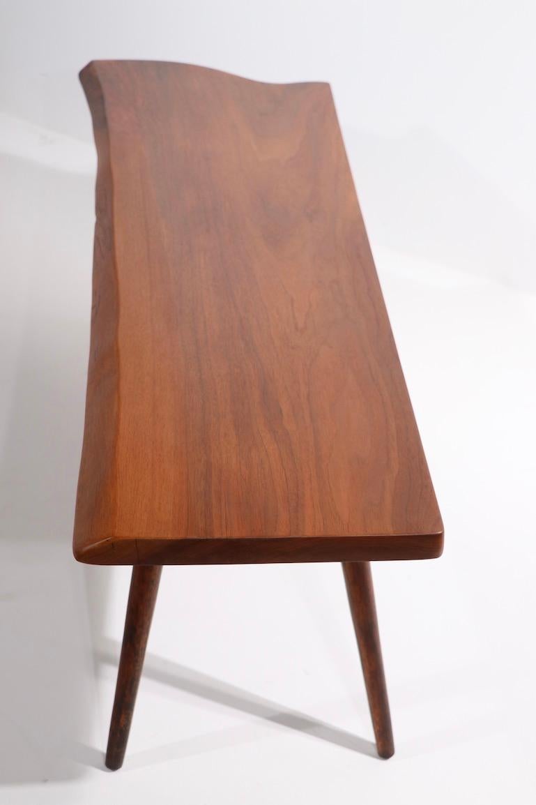 Wood Mid Century Free Edge Coffee Table by Roy Sheldon Dated 1957 For Sale