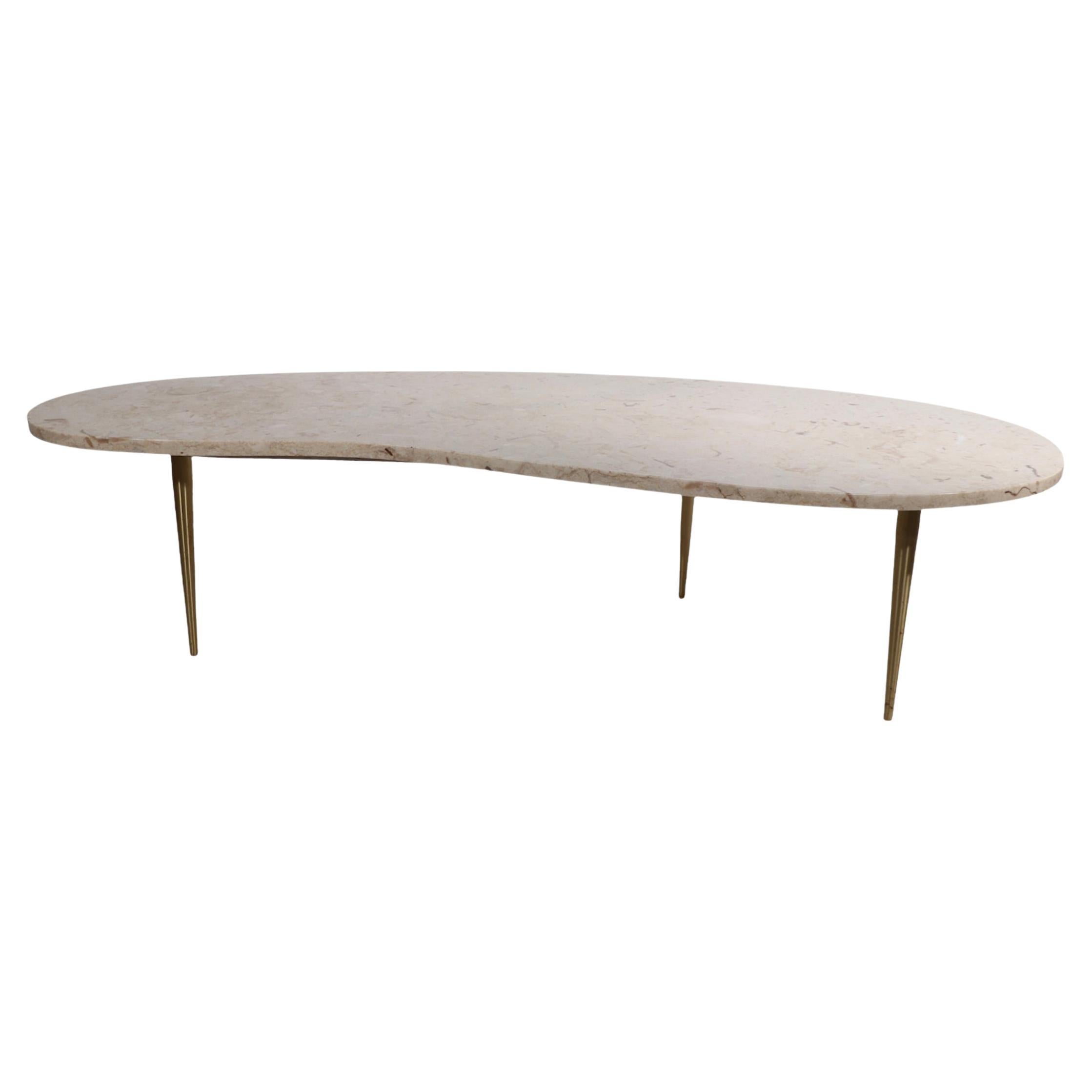 Mid Century Free Form Marble Top Coffee Table After Ponti For Sale