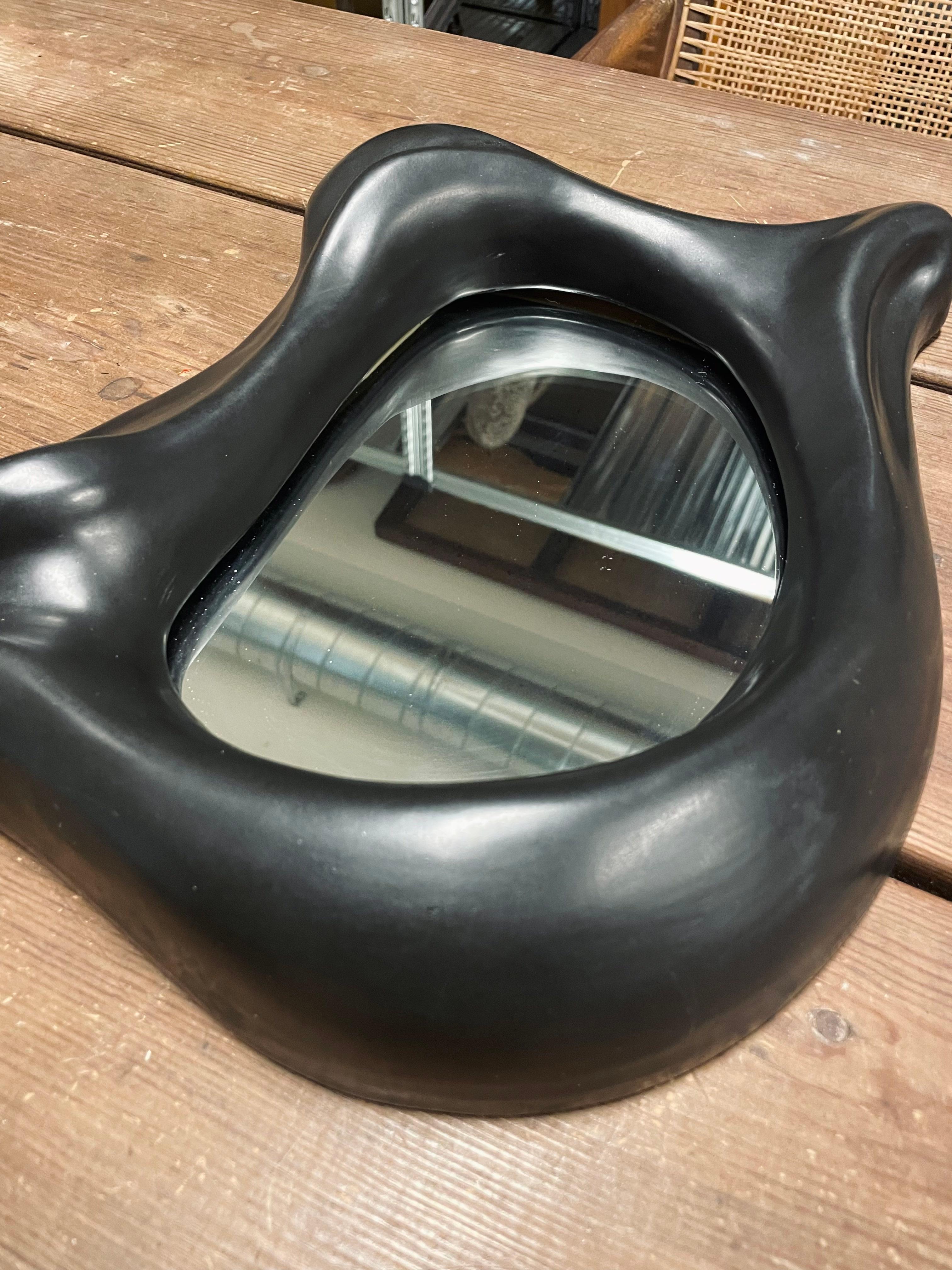 French Midcentury Freeform Mirror in Style of Georges Jouve Produced in France, 1960s For Sale