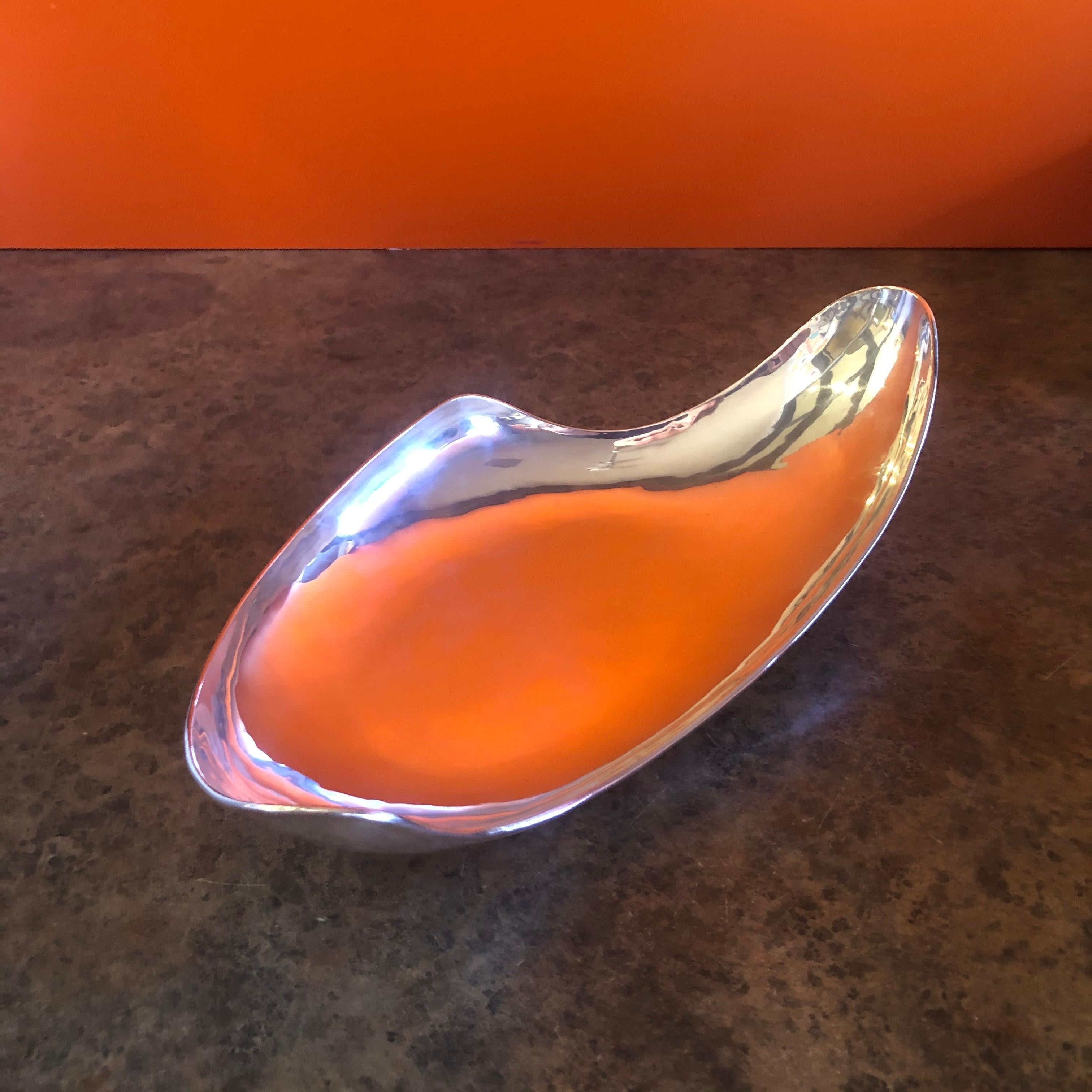 Midcentury Freeform Sterling Silver Bowl by Juvento Lopez Reyes In Good Condition For Sale In San Diego, CA