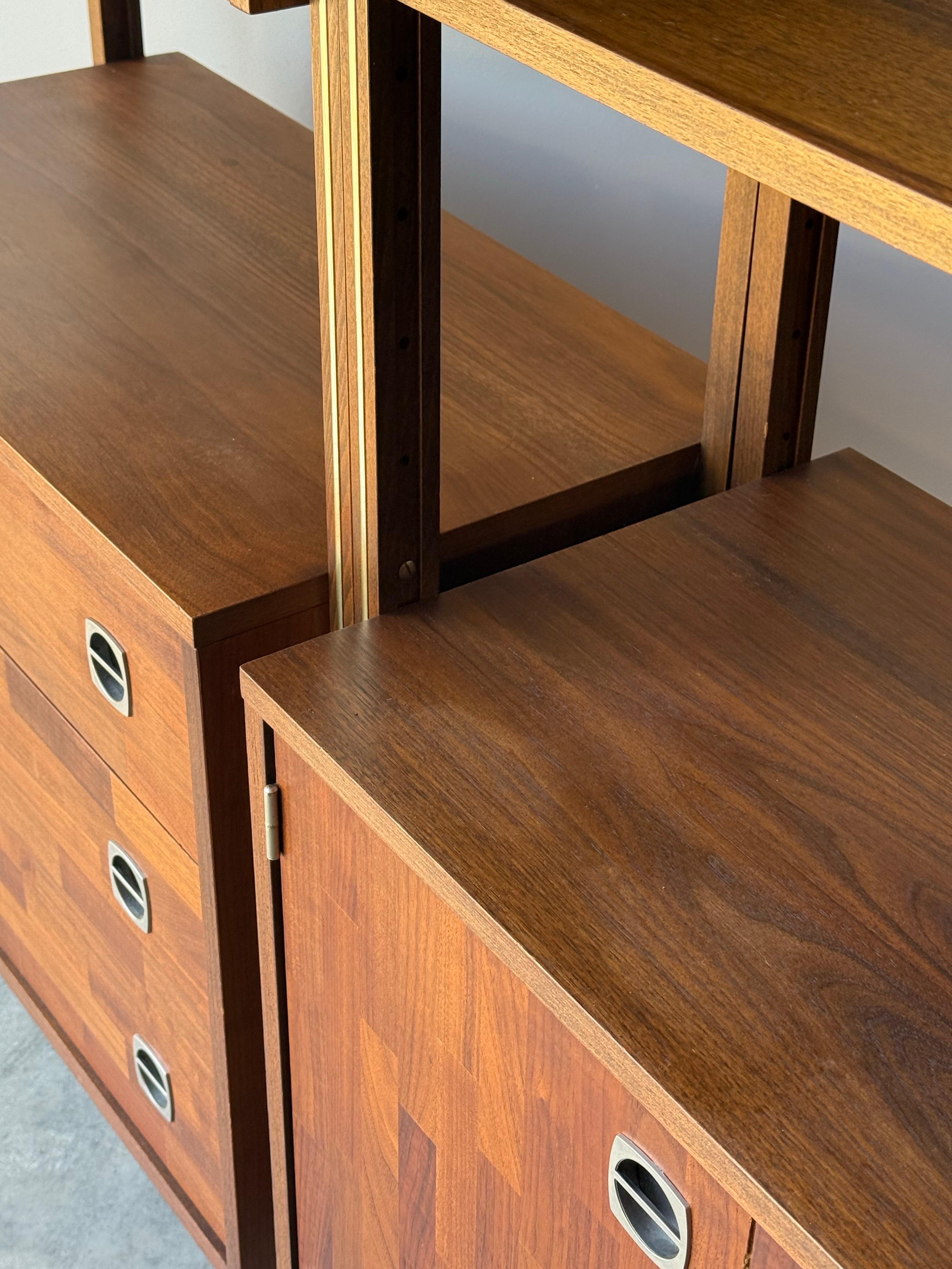 Mid-Century Free Standing Wall Unit by Ello For Sale 8