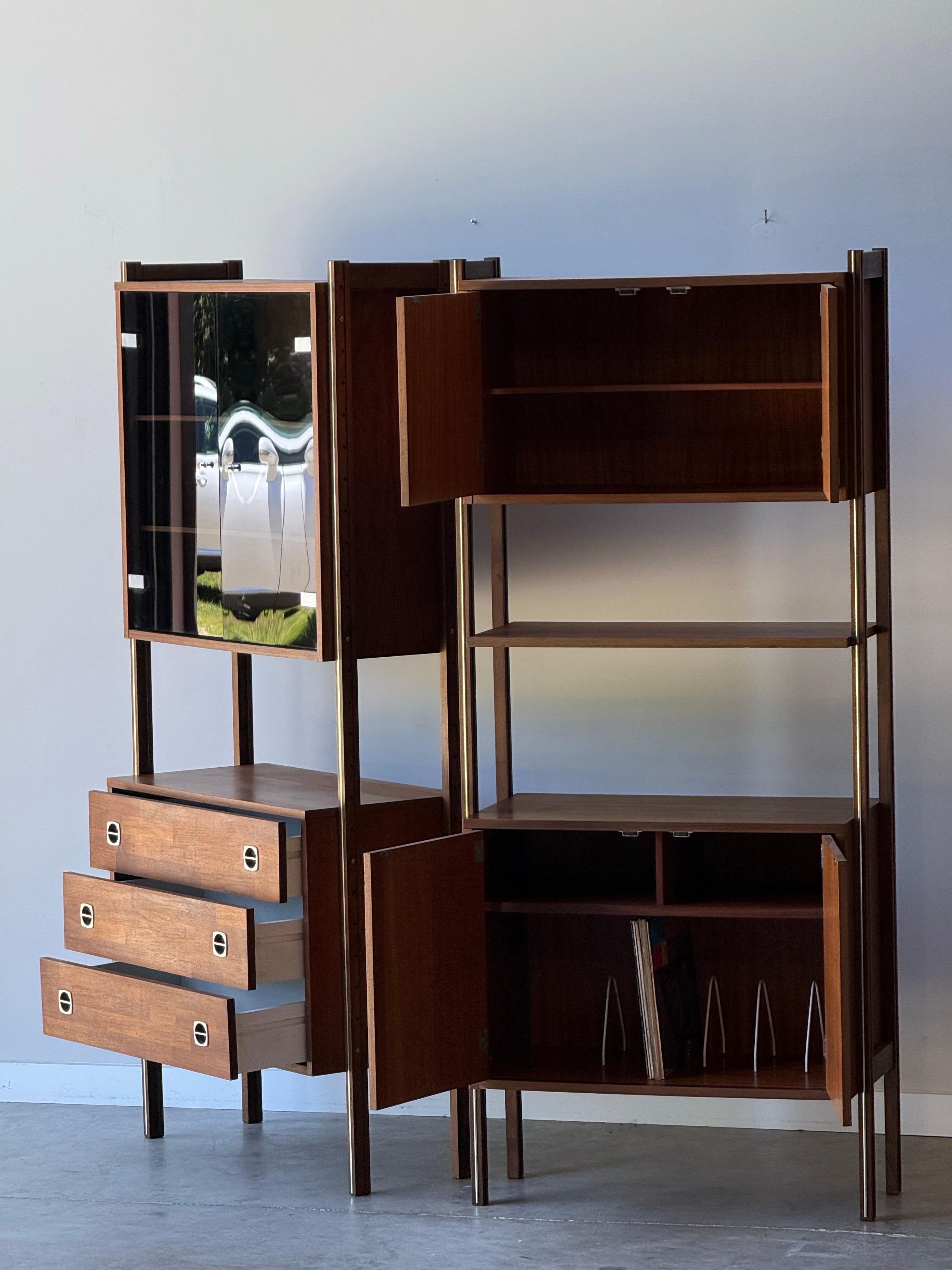 Mid-Century Free Standing Wall Unit by Ello For Sale 2