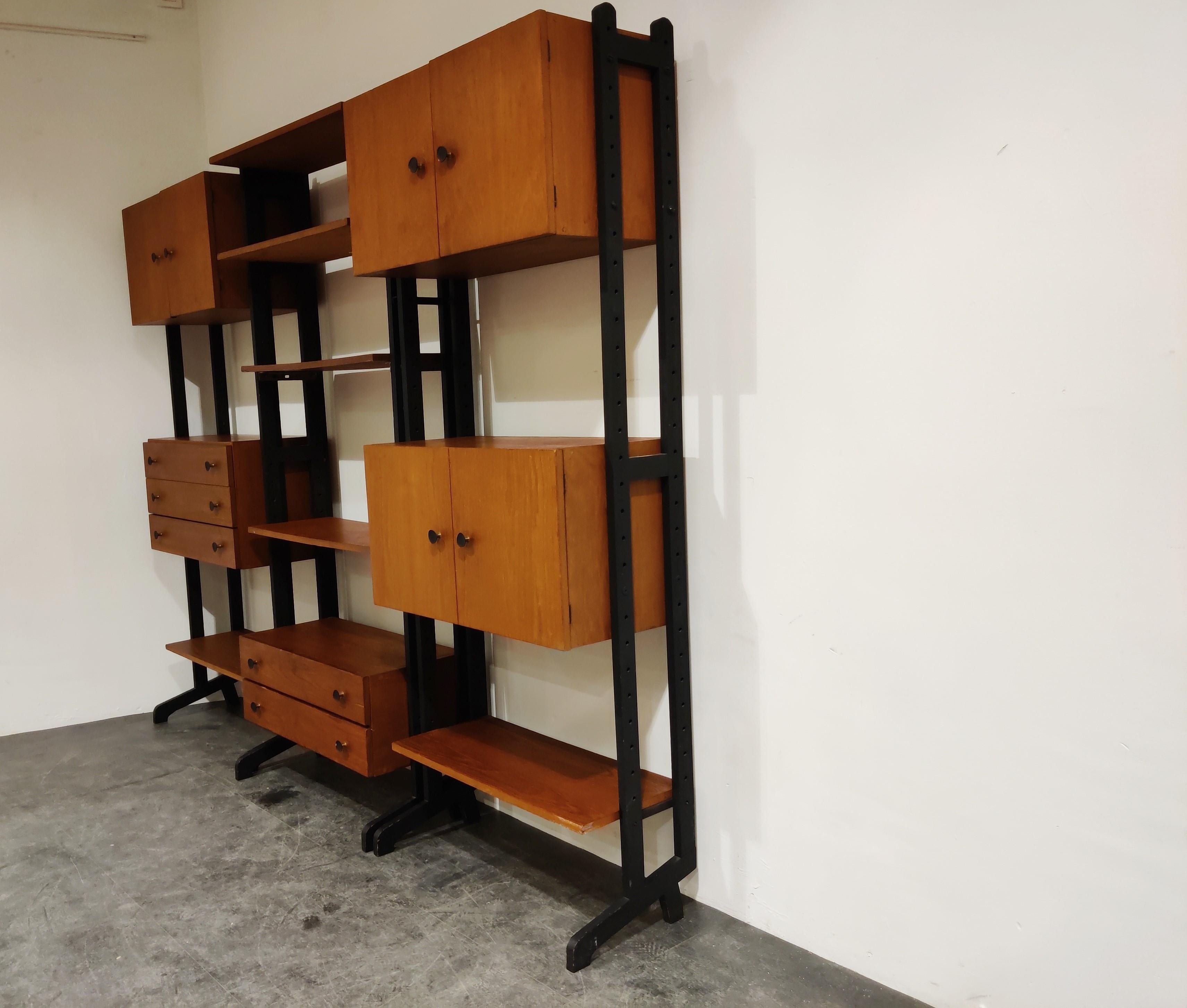 Mid-Century Modern Midcentury Free Standing Wall Unit by Simplalux, 1960s