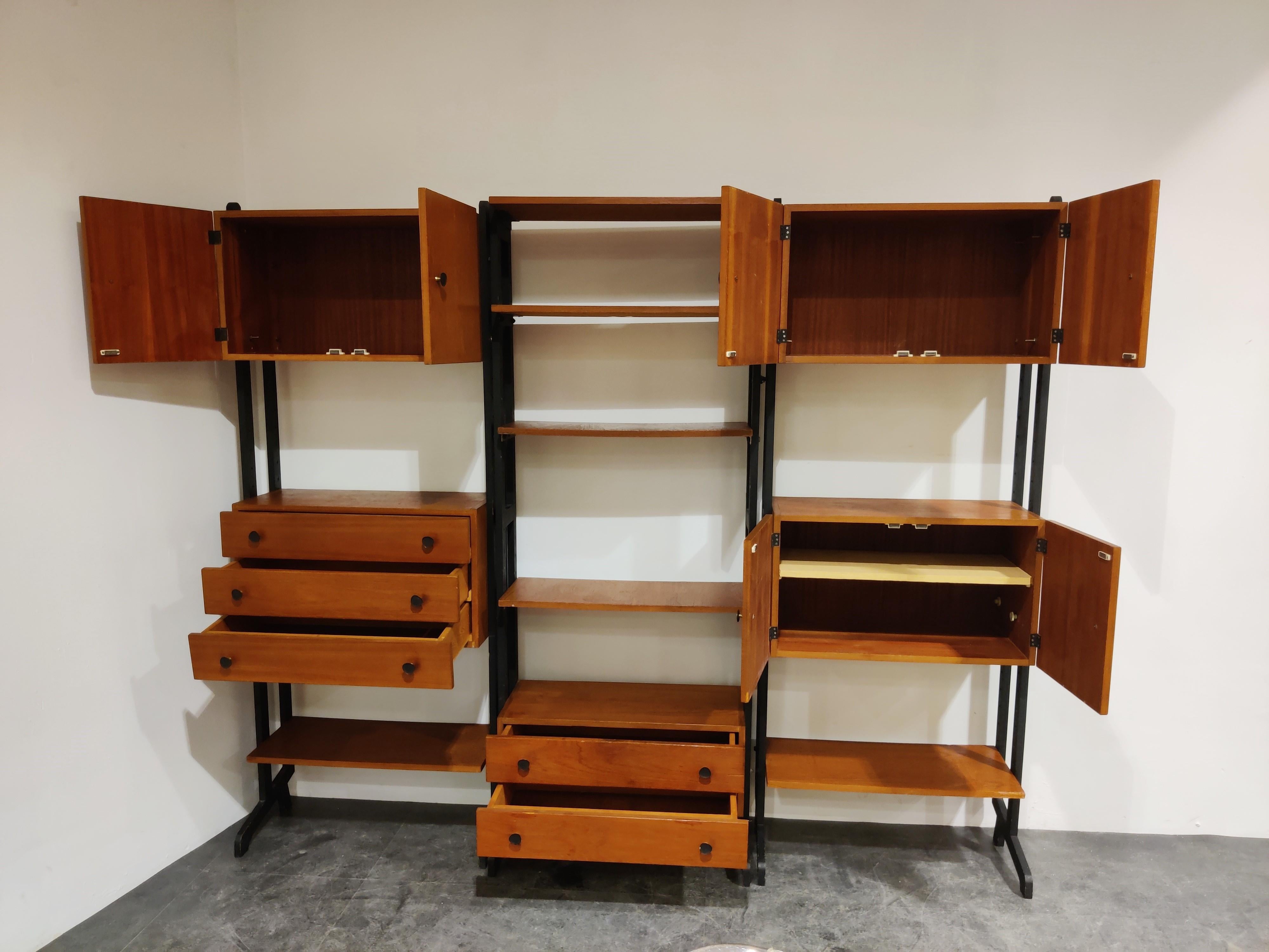 Dutch Midcentury Free Standing Wall Unit by Simplalux, 1960s
