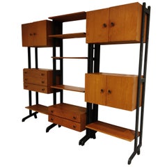 Midcentury Free Standing Wall Unit by Simplalux, 1960s