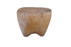 Mid Century Freeform Teak Wurzel Seite Akzent Couchtisch Slab Stumpf Hocker 21'