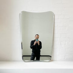 Mid-century Freeform Wall-hanging Modern Frameless Beveled Mirror, Vintage N.2