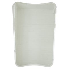 Mid-century Freeform Wall-hanging Modern Frameless Beveled Mirror, Vintage Two