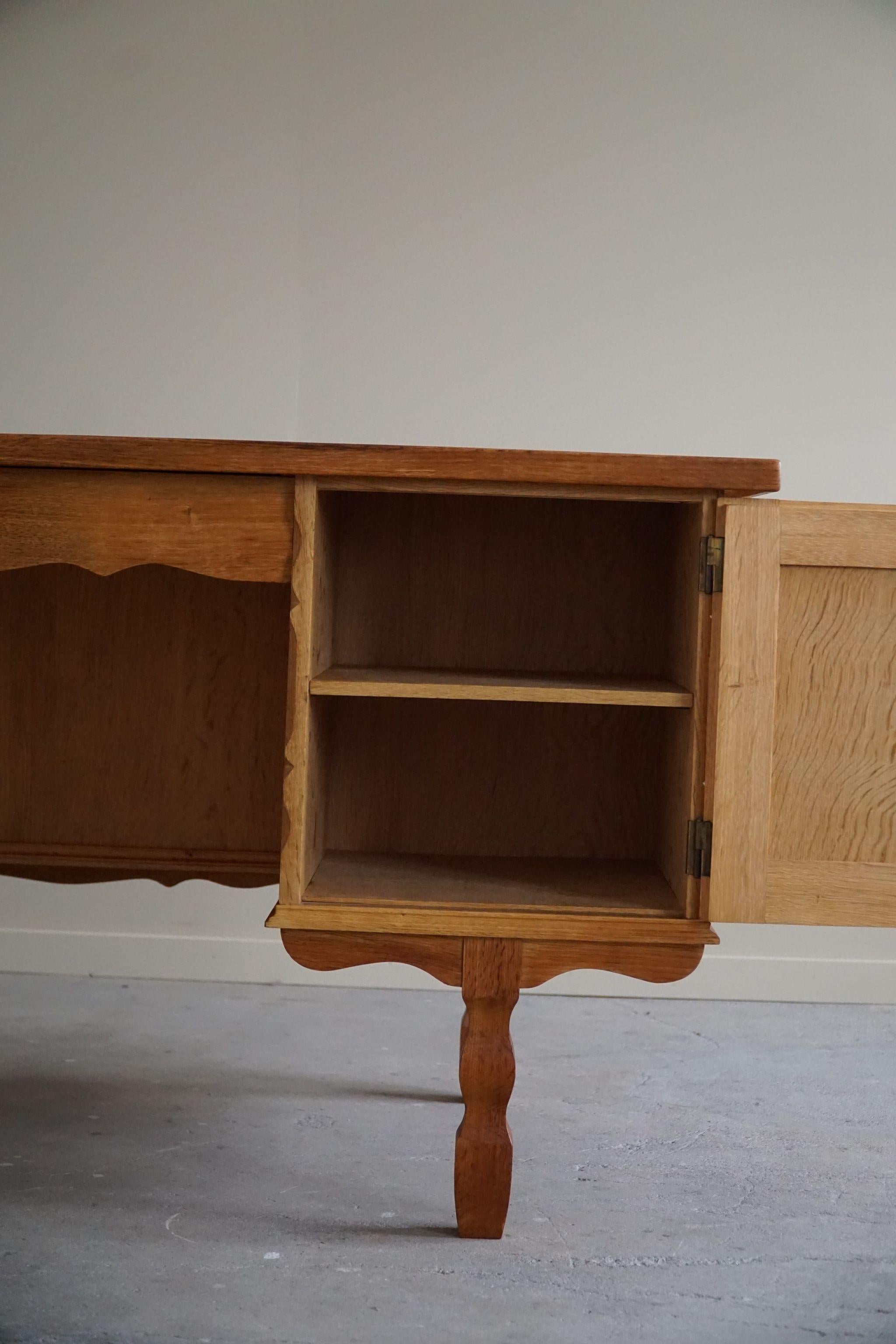 Midcentury Freestanding Desk in Oak, Made by a Danish Cabinetmaker, 1950s 10