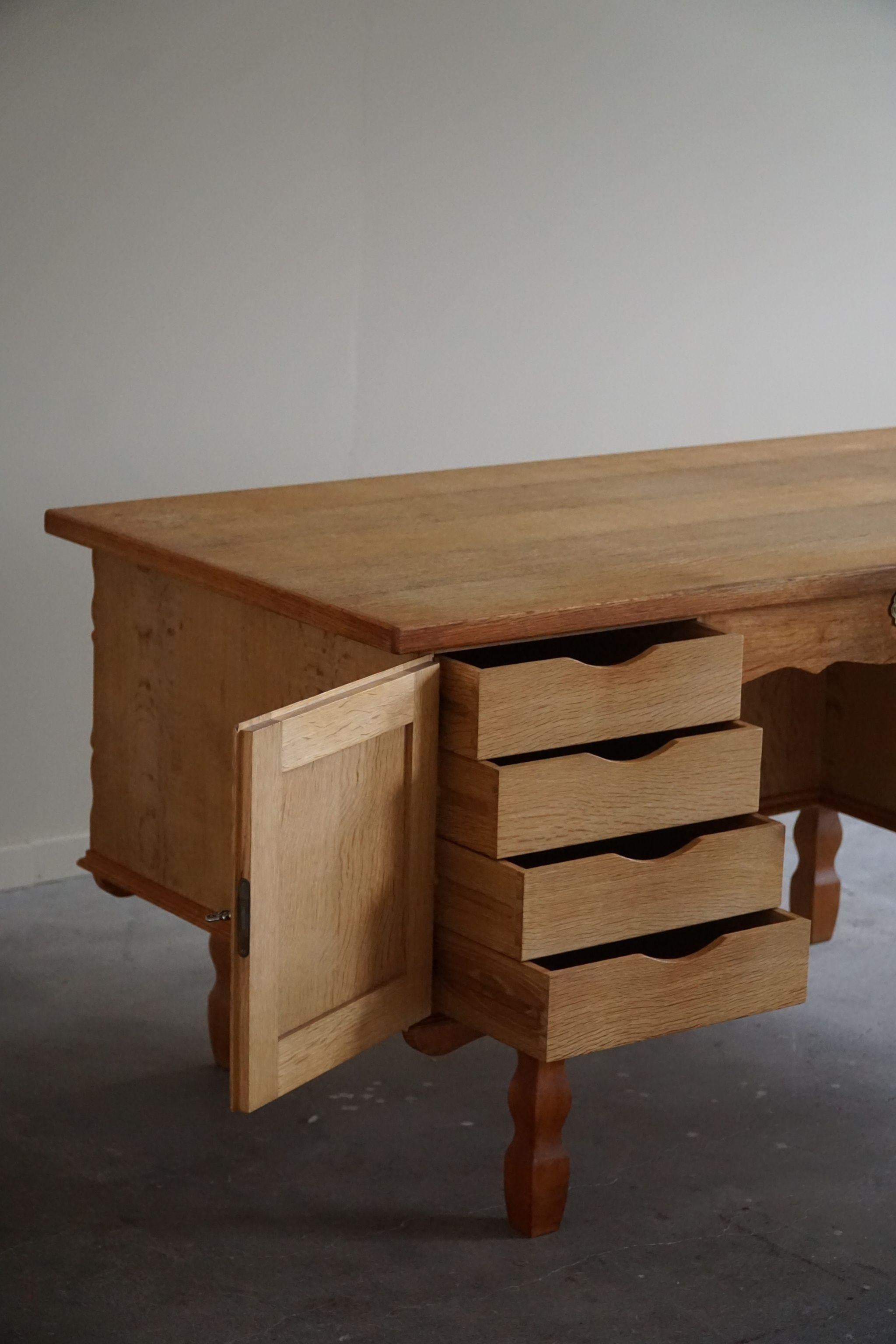 Midcentury Freestanding Desk in Oak, Made by a Danish Cabinetmaker, 1950s 12