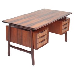 Midcentury Freestanding Desk in Rosewood by Omann Jun, Danish Design, 1950s