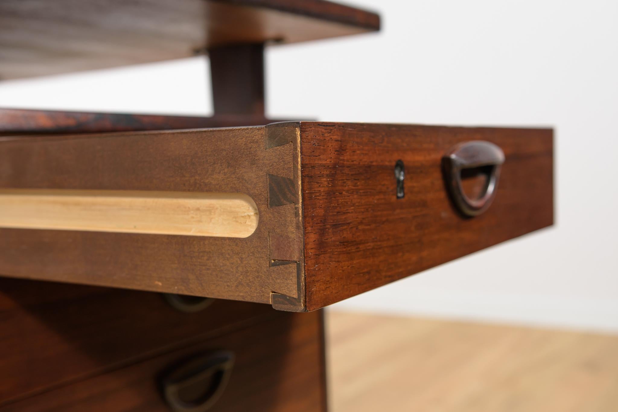 Mid-Century Freestanding Rosewood Desk by Kai Kristiansen for Feldballes. For Sale 7
