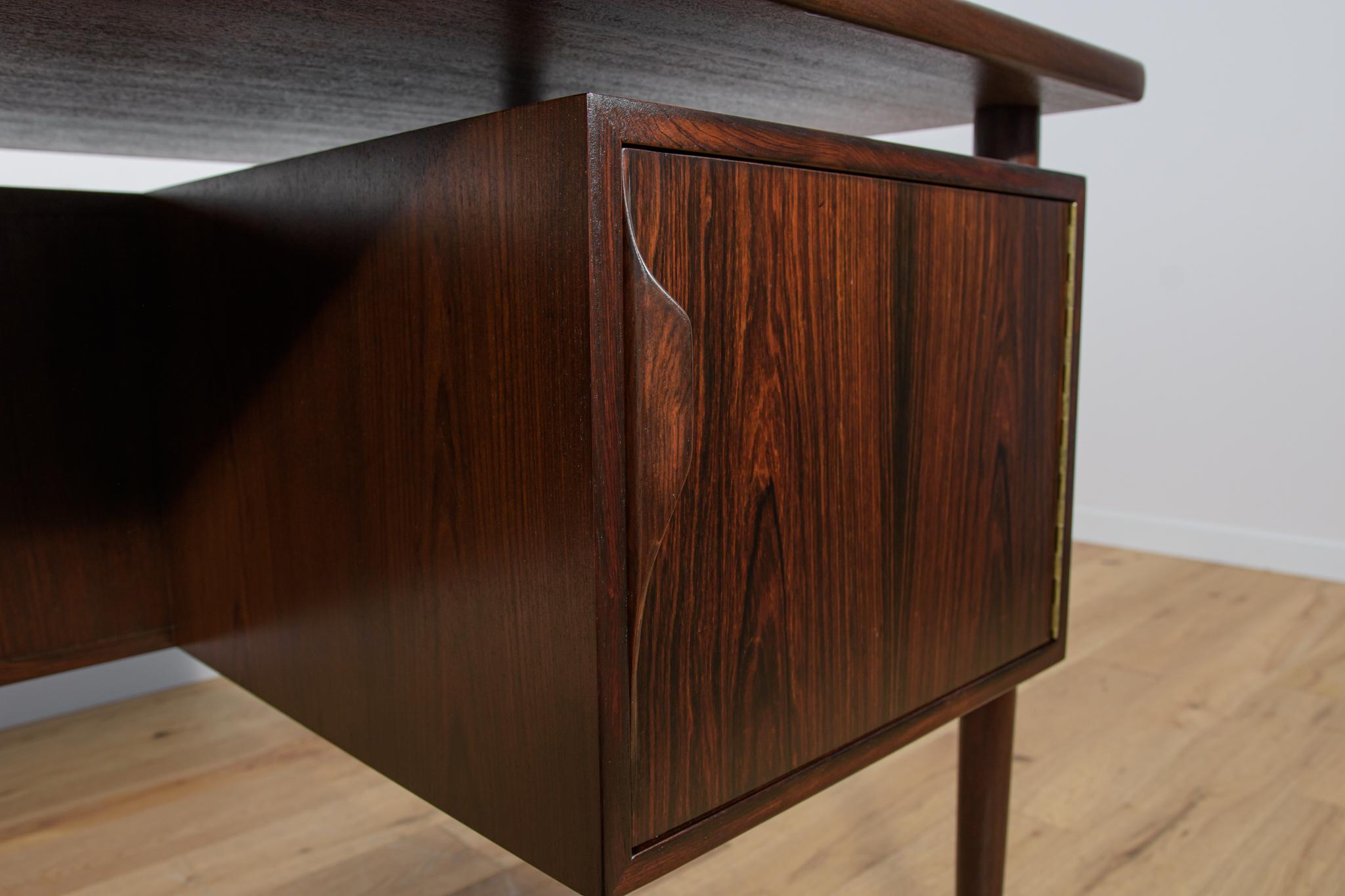 Mid-Century Freestanding Rosewood Desk, Denmark, 1960s For Sale 9