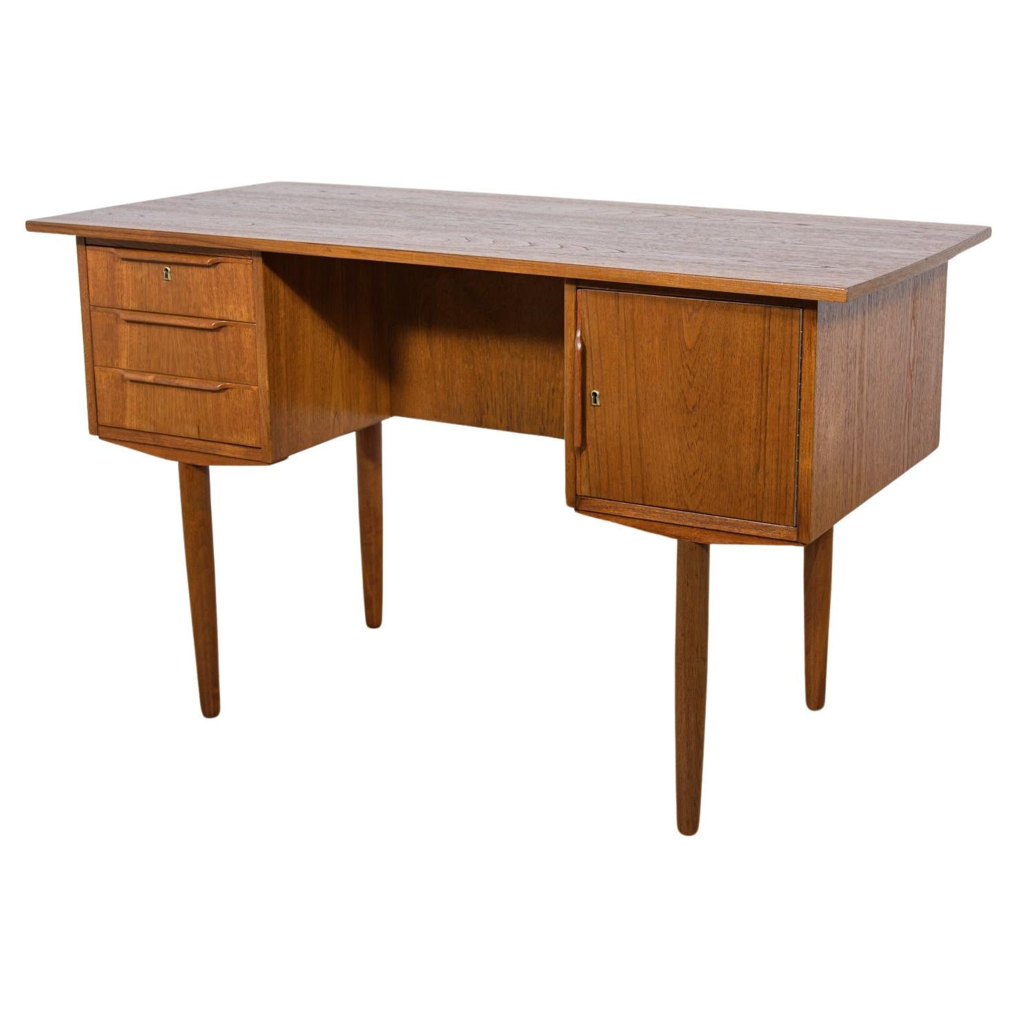 Mid-Century Freestanding Teak Desk, 1960s For Sale