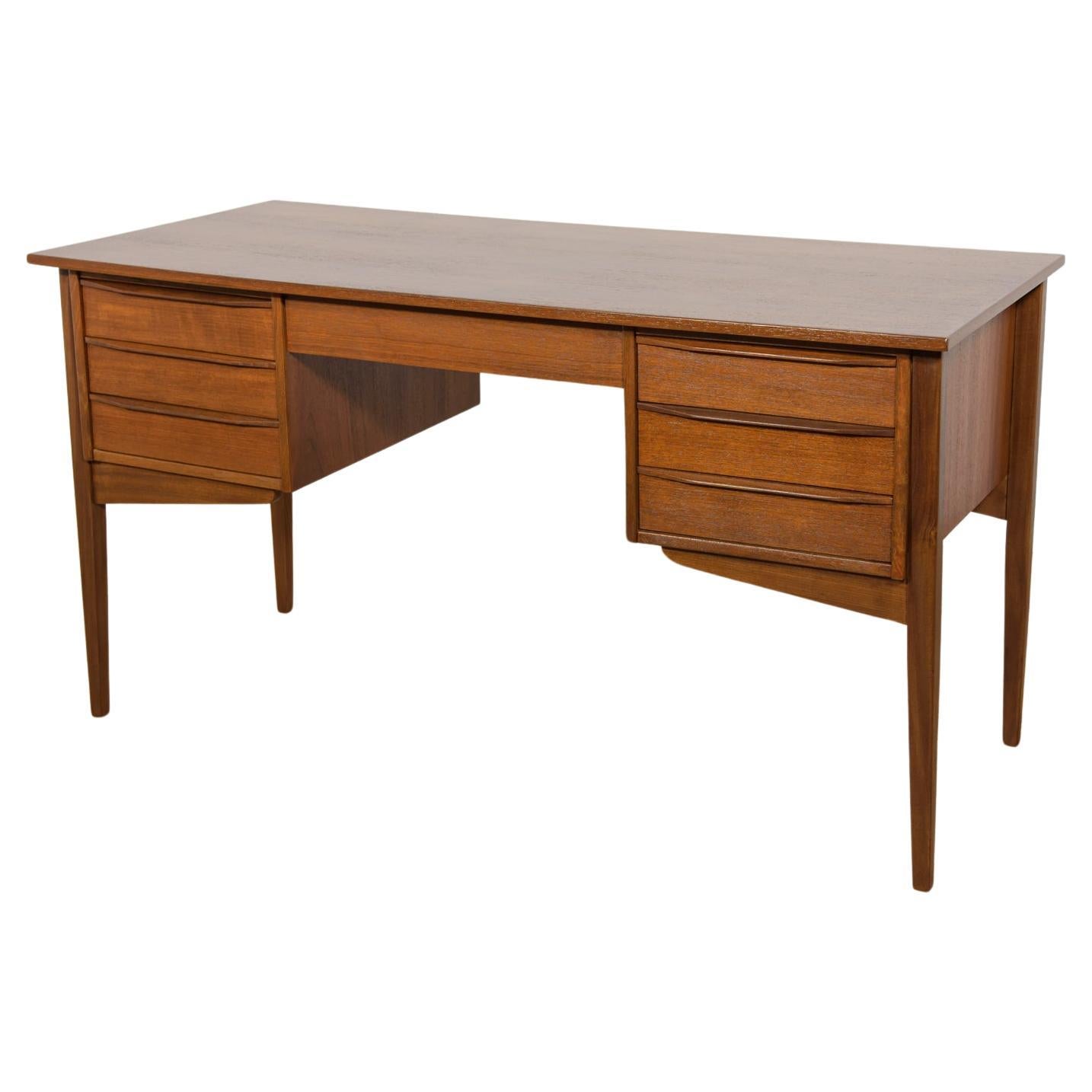 Mid-Century Freestanding Teak Desk, Denmark, 1960s