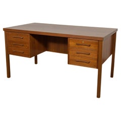 Vintage Mid-Century Freestanding Teak Desk, Denmark, 1960s