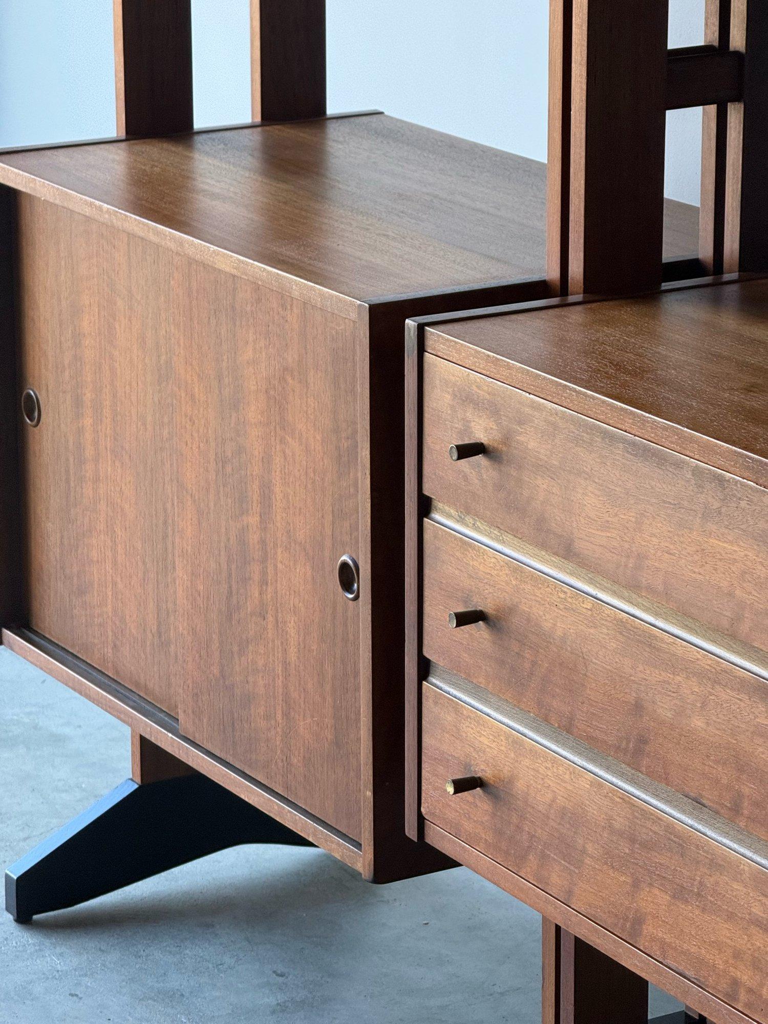 Mid-Century Freestanding Walnut Wall Unit 7
