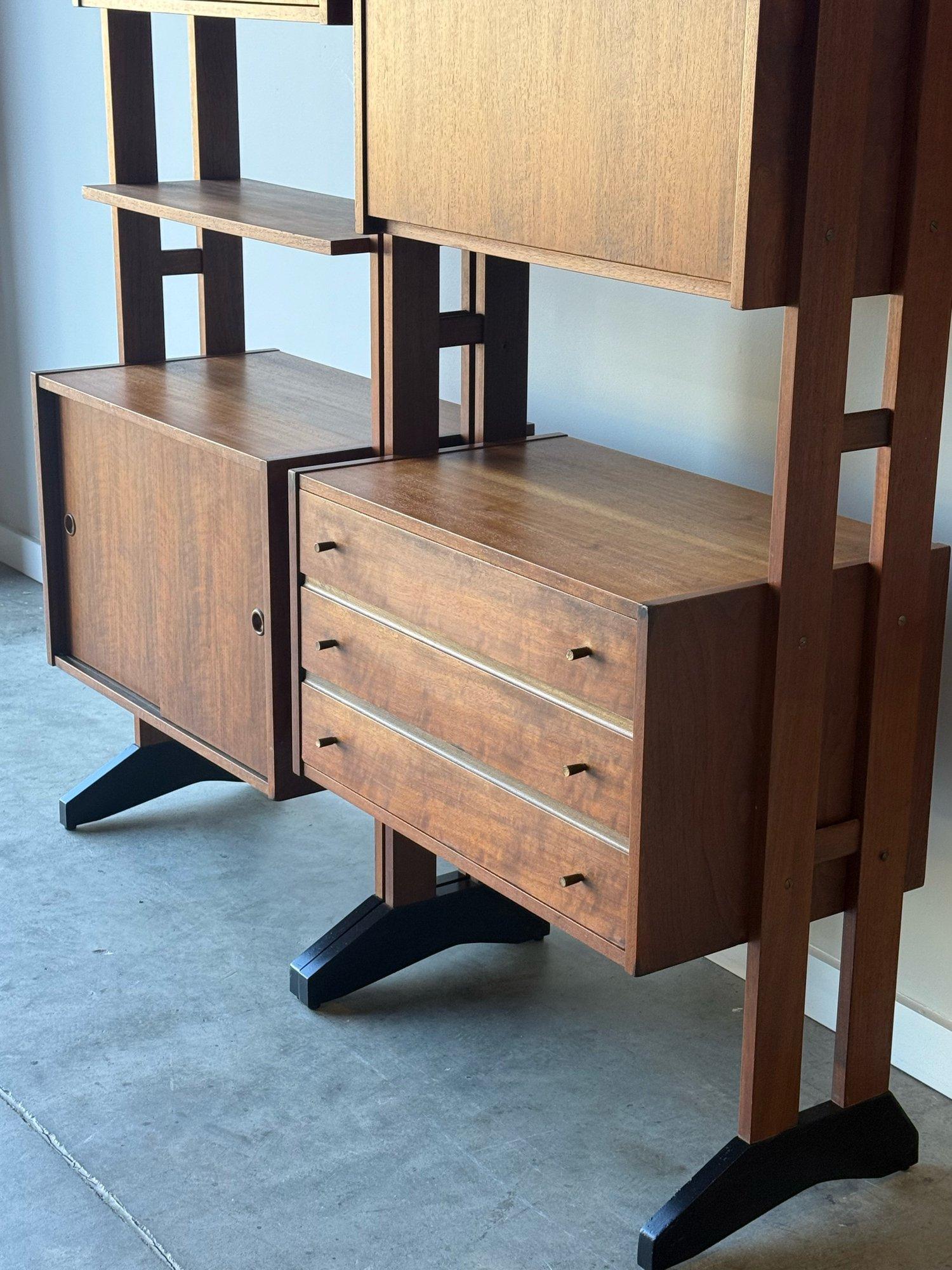Mid-Century Freestanding Walnut Wall Unit 8