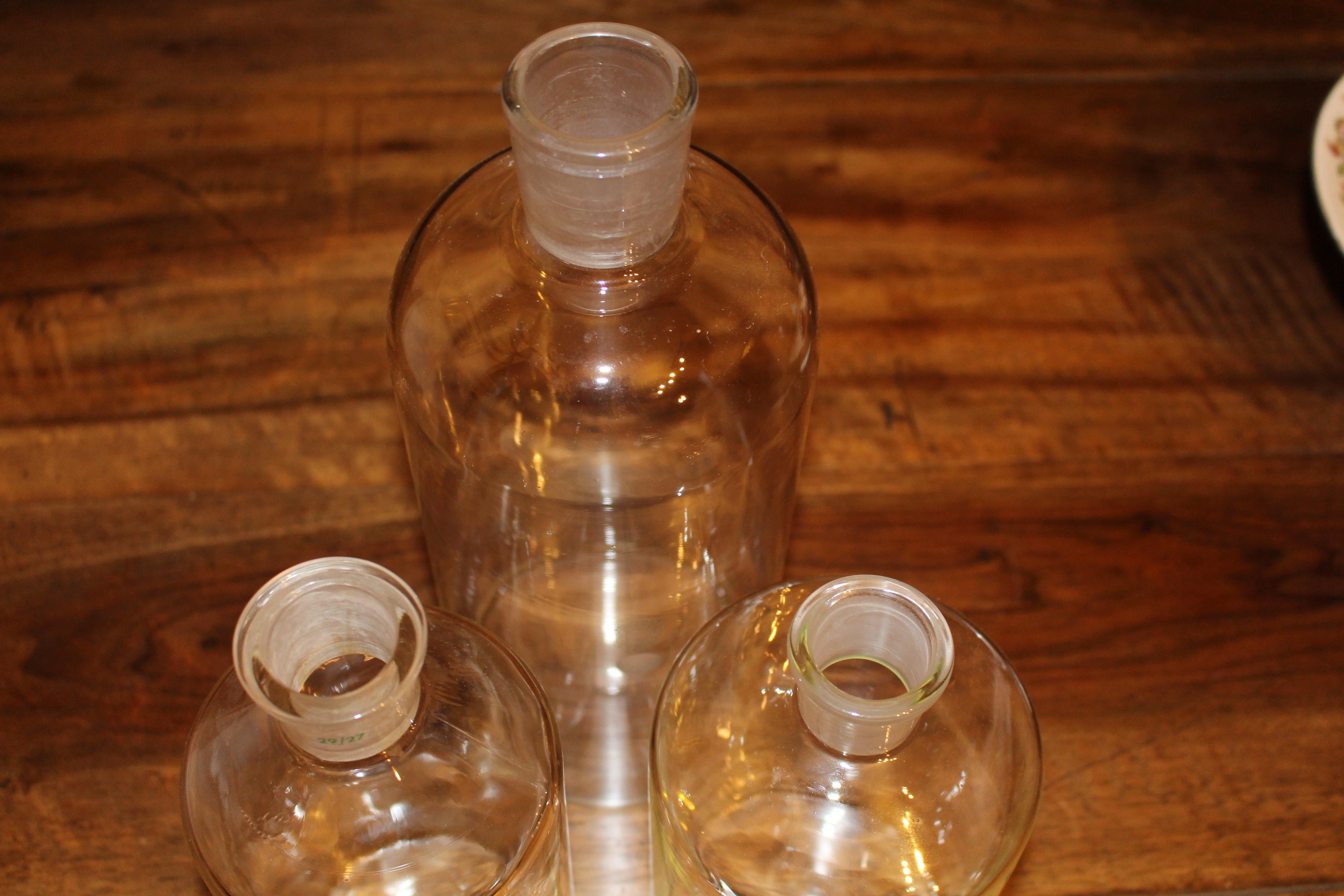 Midcentury French Apothecary Pharmacy Chemist Medicine Glass Bottle Jar Stopper 8