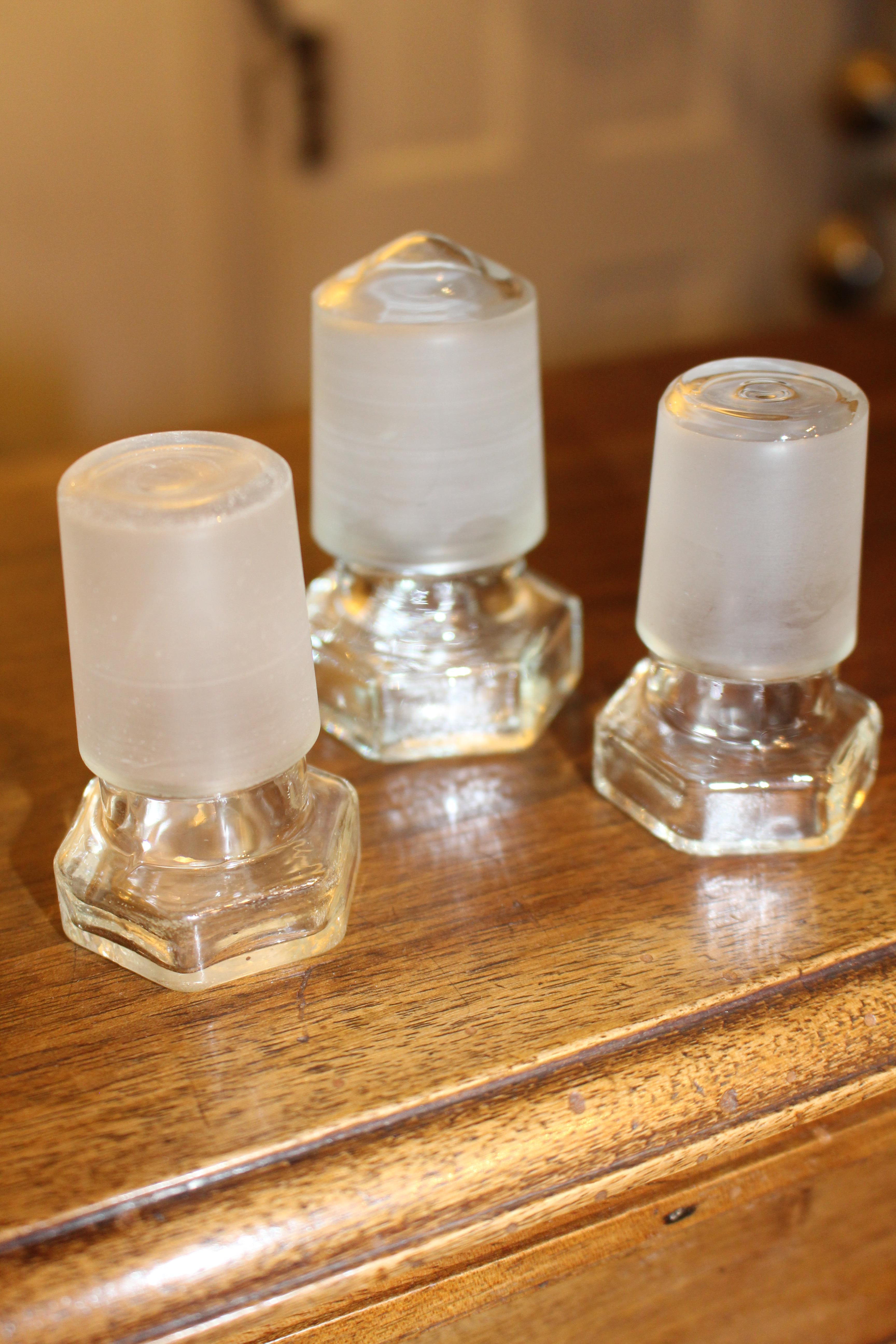 Midcentury French Apothecary Pharmacy Chemist Medicine Glass Bottle Jar Stopper 9