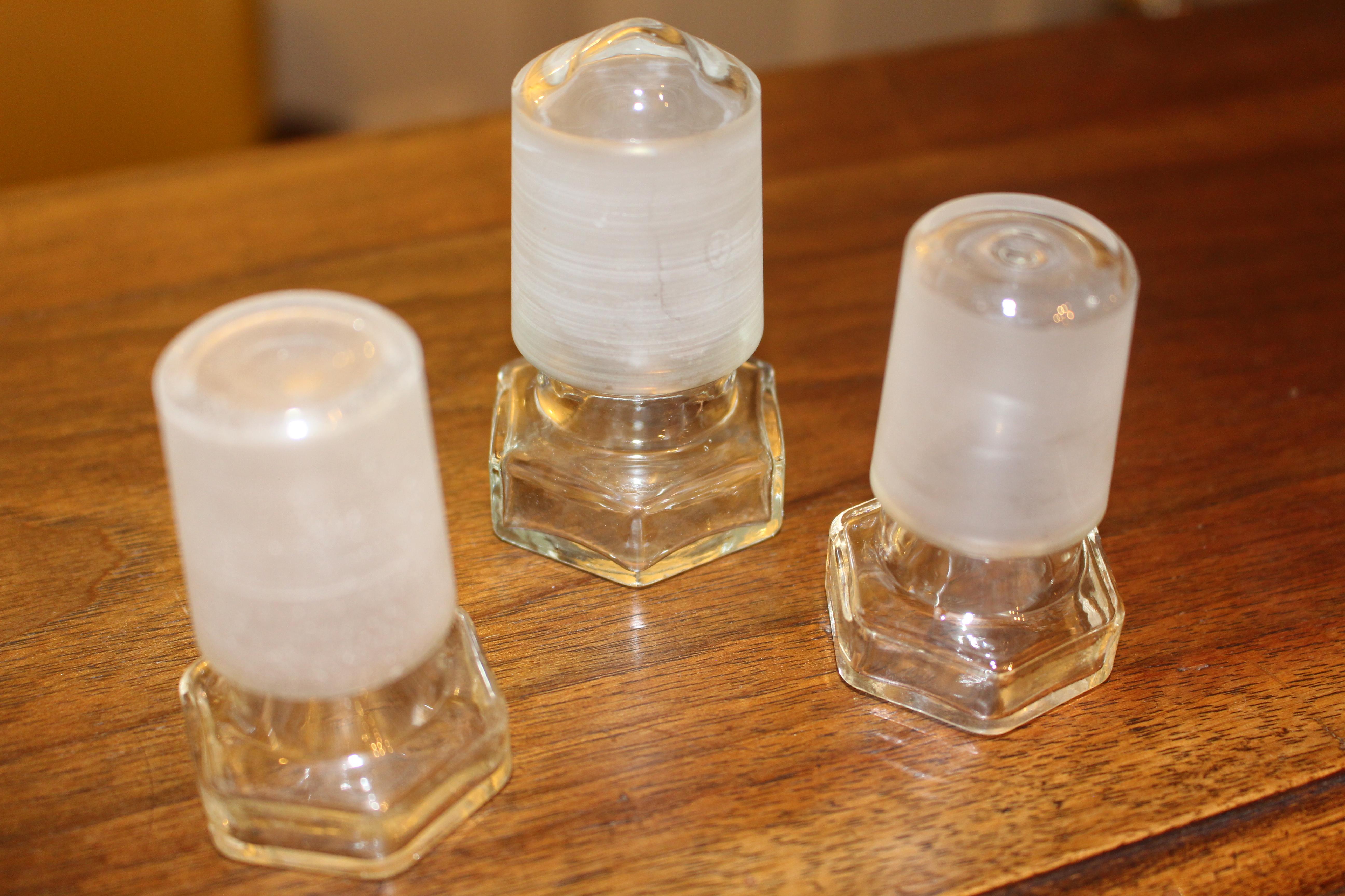 Midcentury French Apothecary Pharmacy Chemist Medicine Glass Bottle Jar Stopper 10